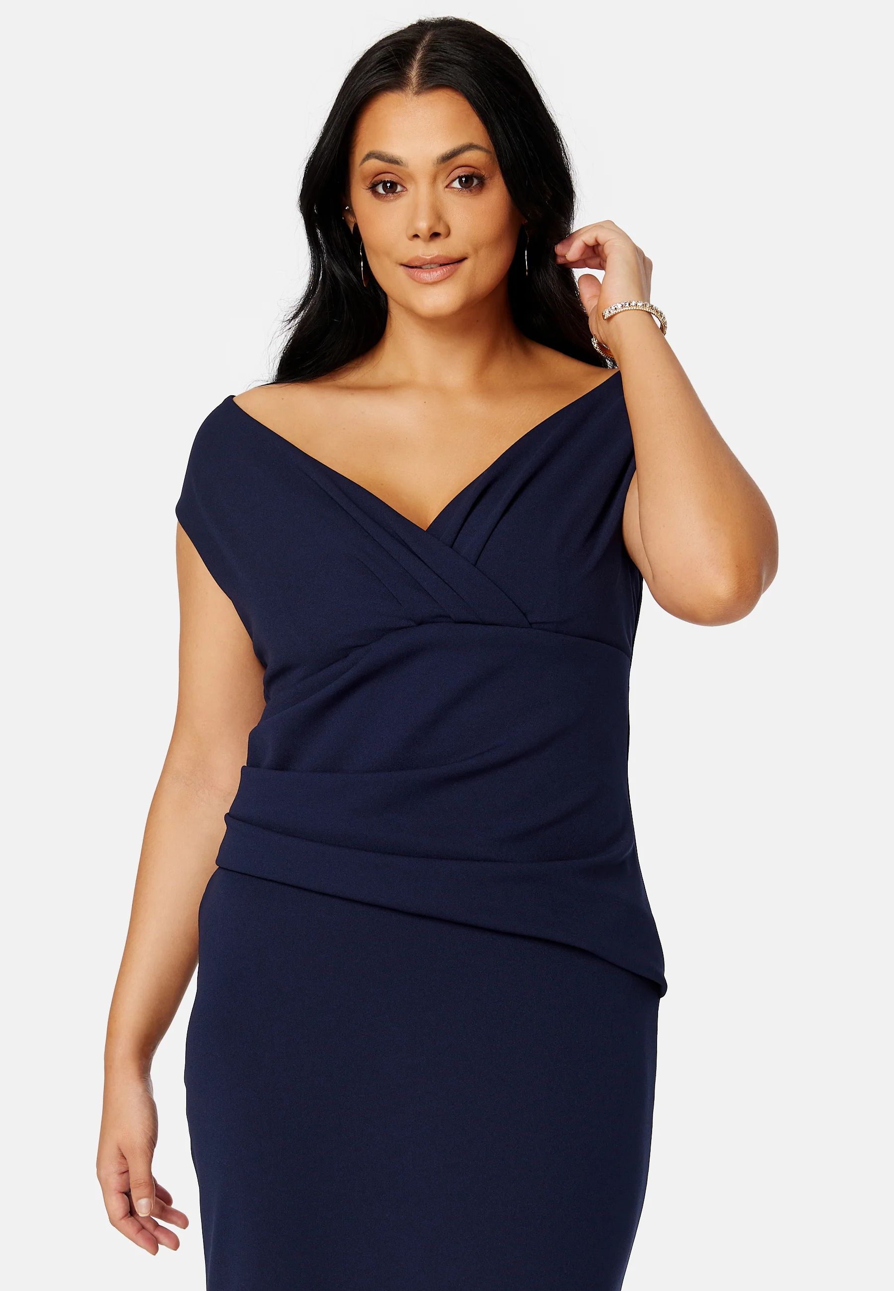 Bardot Pleat Maxi Dress - Image 3