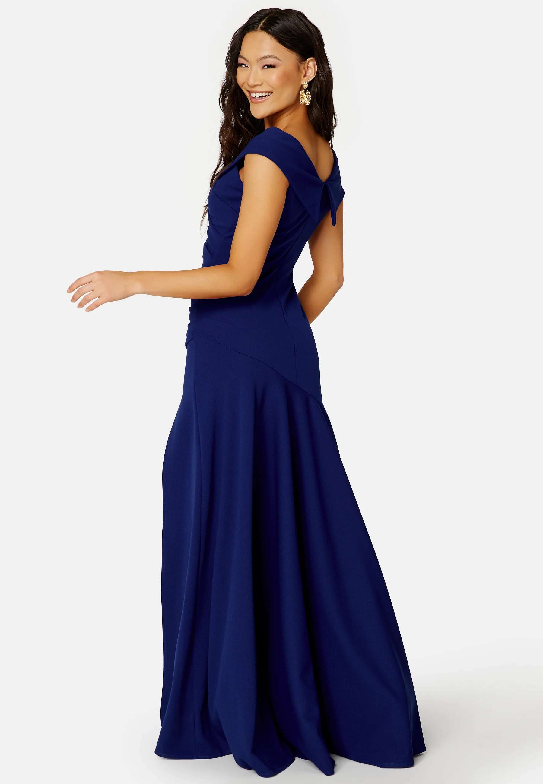 Bardot Pleat Maxi Split Dress - Image 2