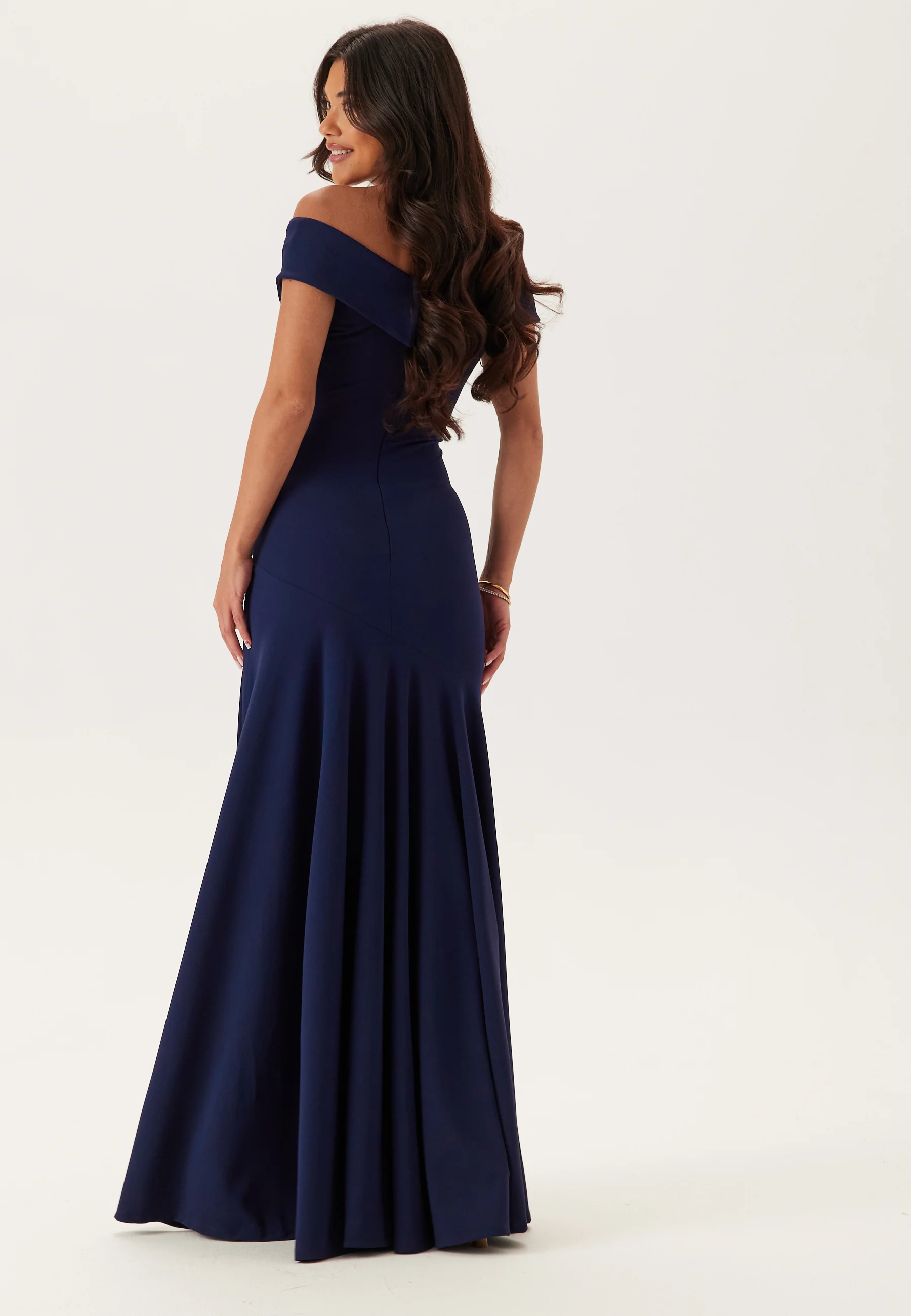 Bardot Pleat Maxi Split Dress - Image 2