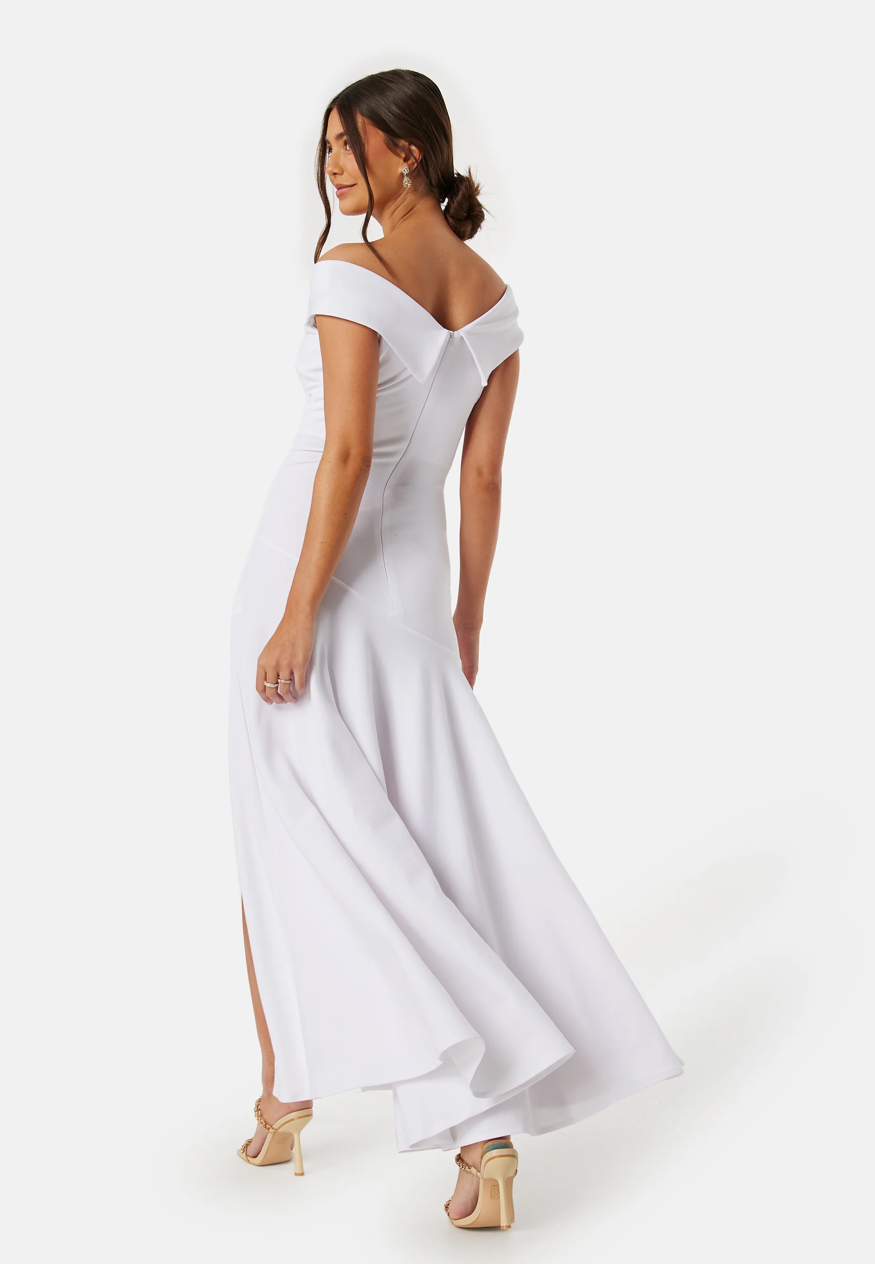Bardot Pleat Maxi Split Dress - Image 3