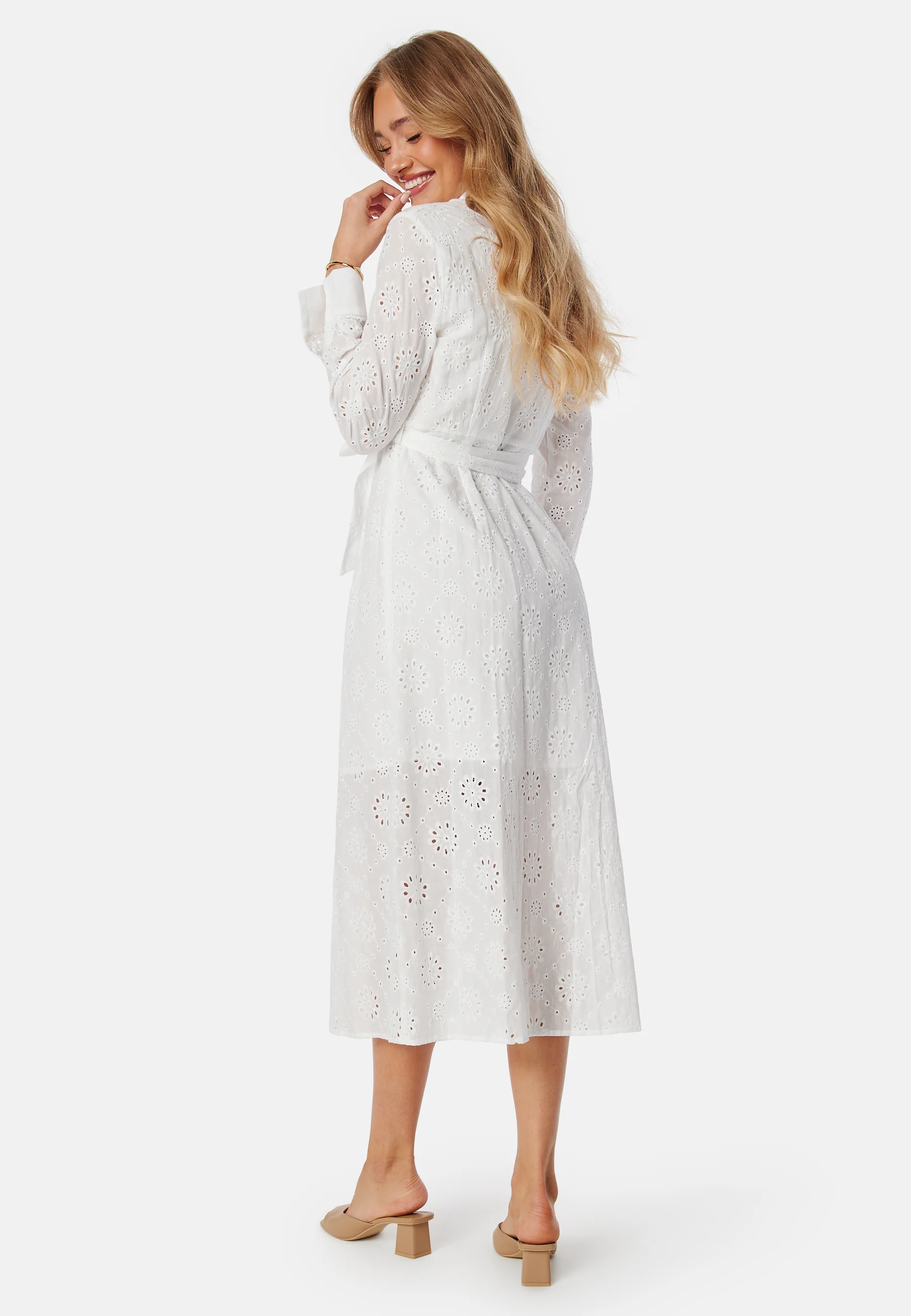 Belted Broderie Anglaise Shirt Dress - Image 2