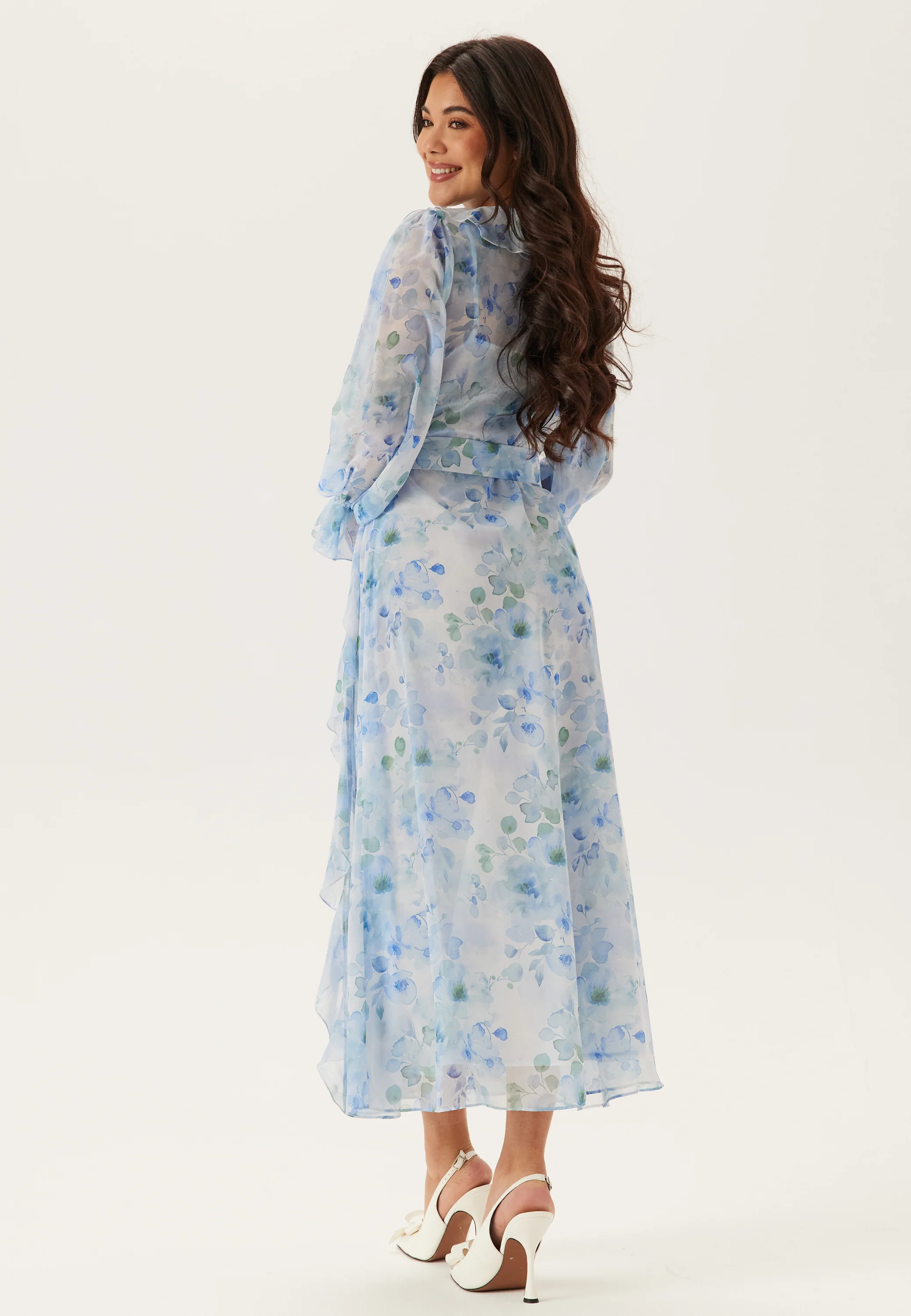Belted Chiffon Midi Dress - Image 4