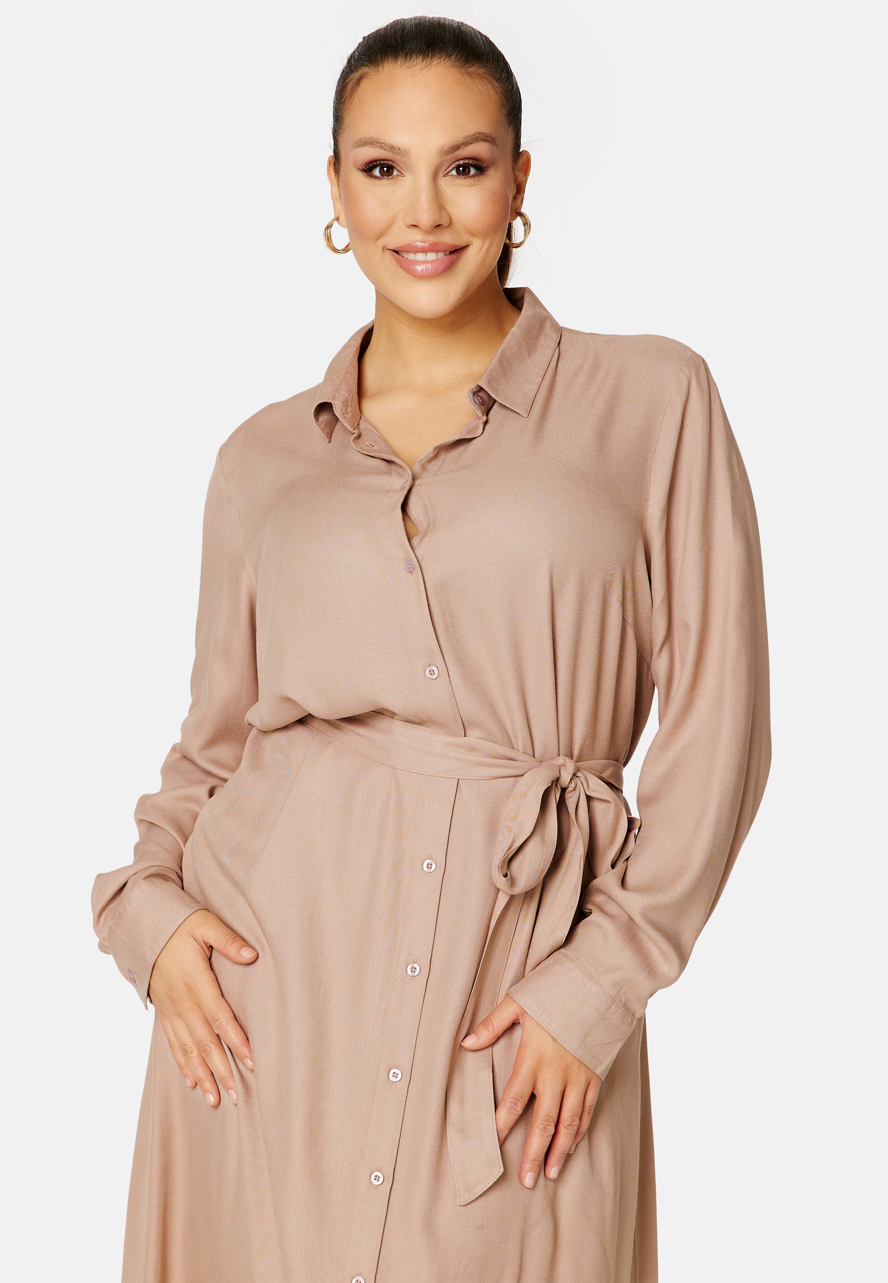 Belted L/S Viscose Shirt Dress - Image 7