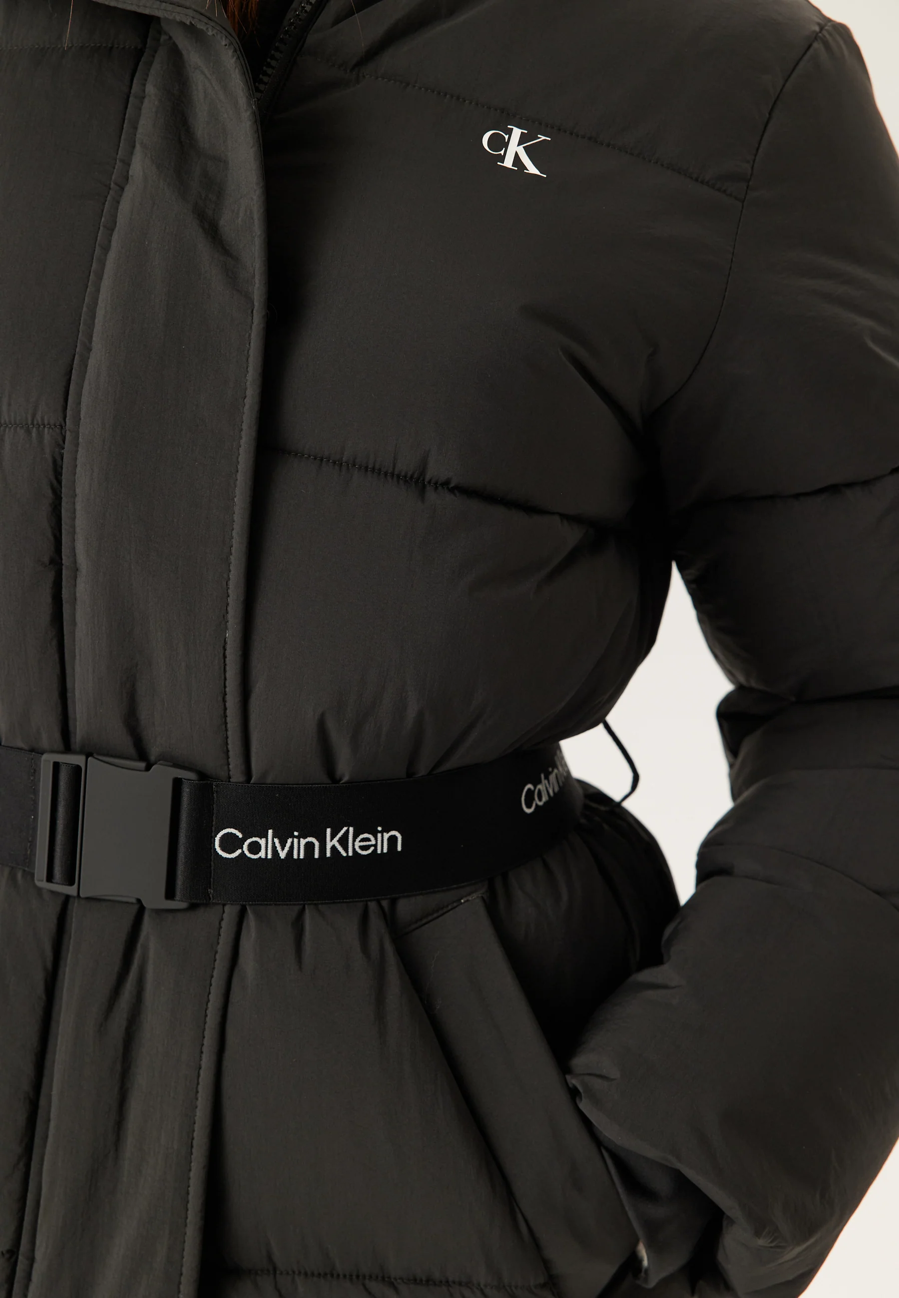 Belted Midweight Long Puffer - Image 5
