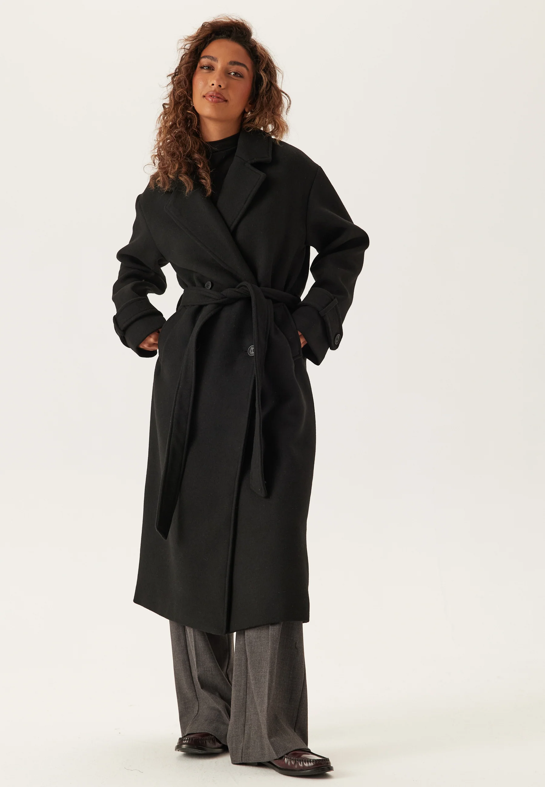Belted Wool Blend Coat - Image 2