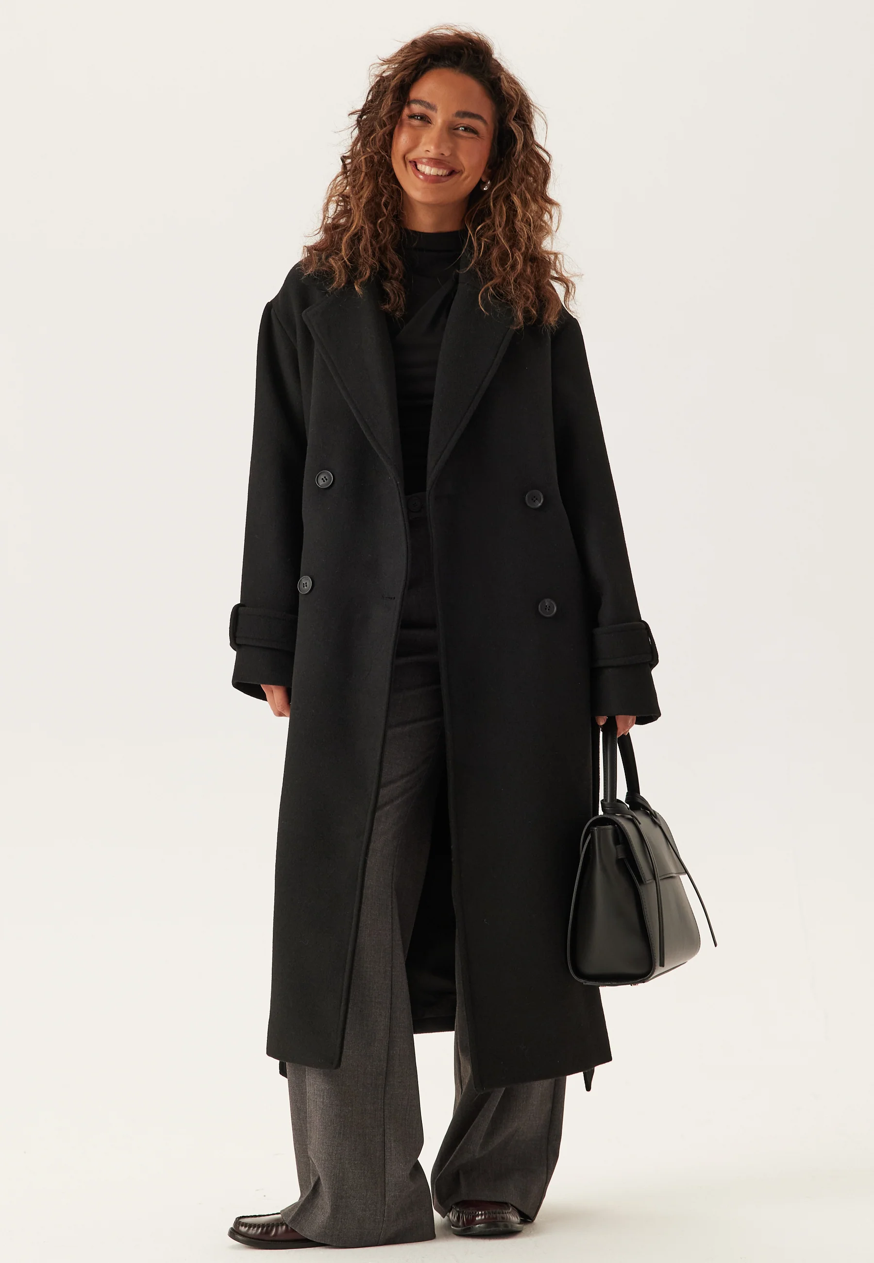 Belted Wool Blend Coat - Image 4