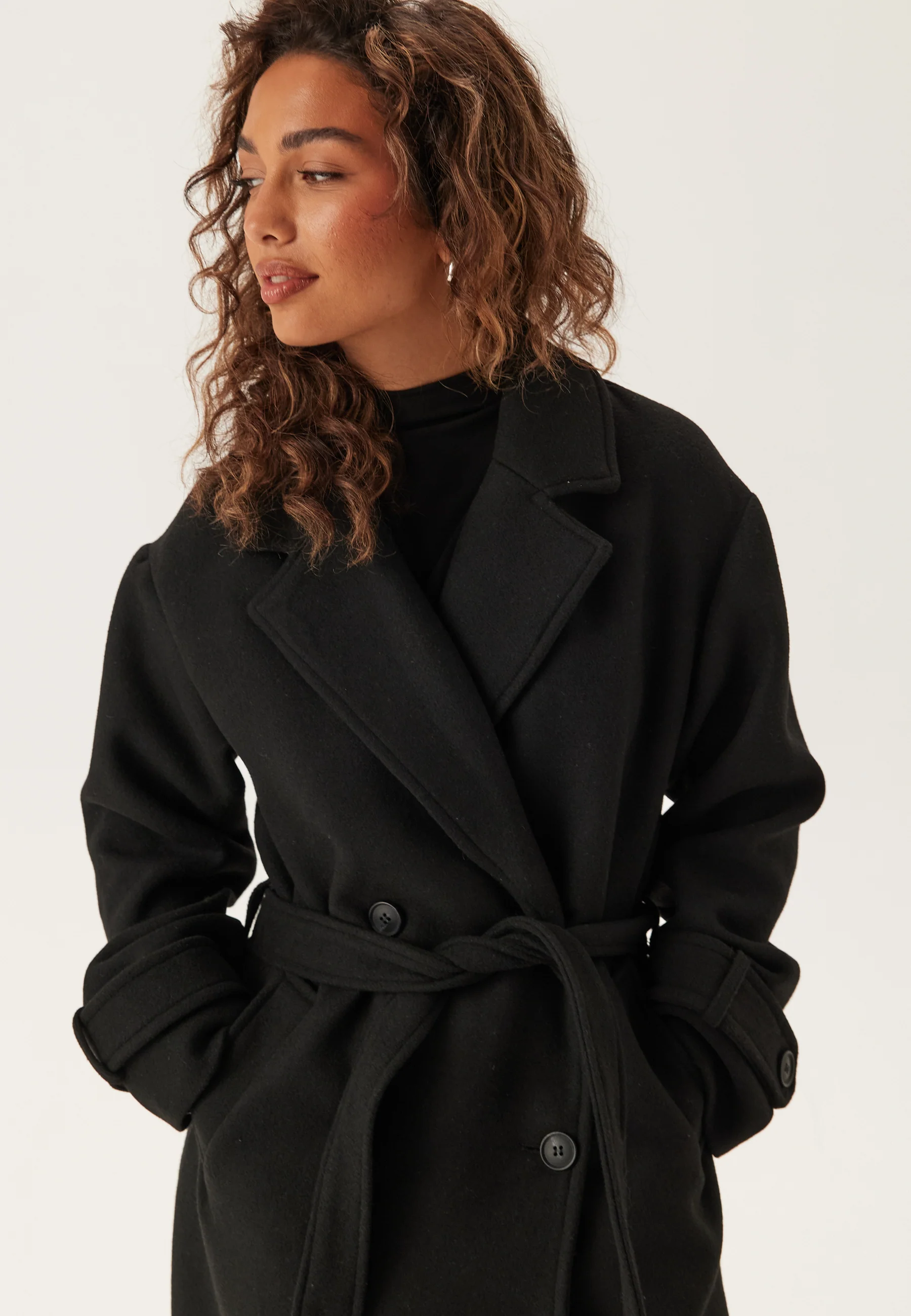 Belted Wool Blend Coat - Image 5