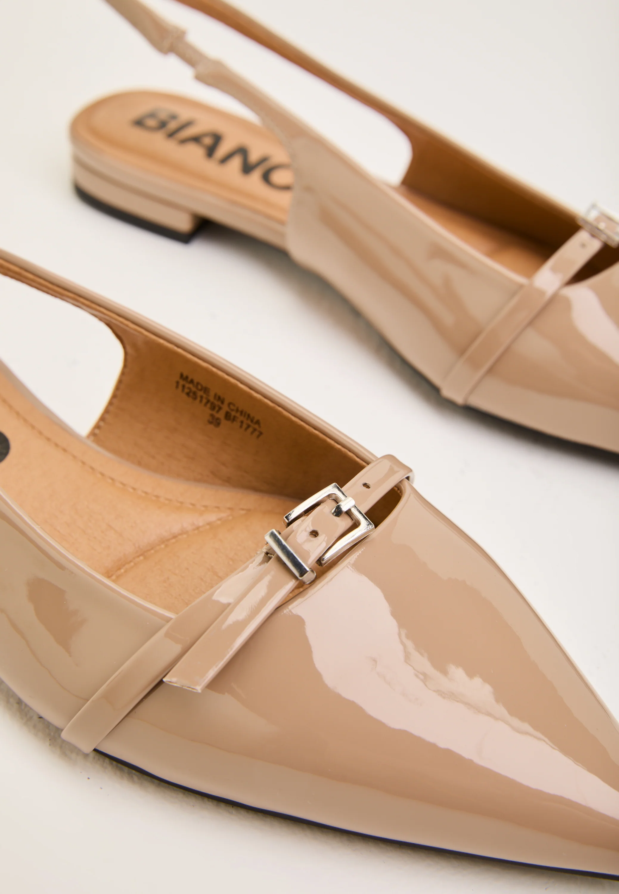 Biabari Pointy Flat Slingback Faux Leather - Image 3