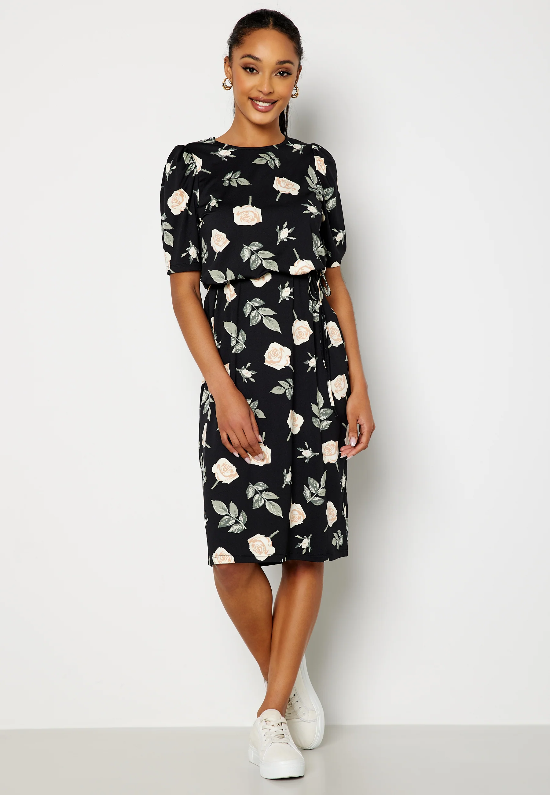 Blenda puff sleeve midi dress