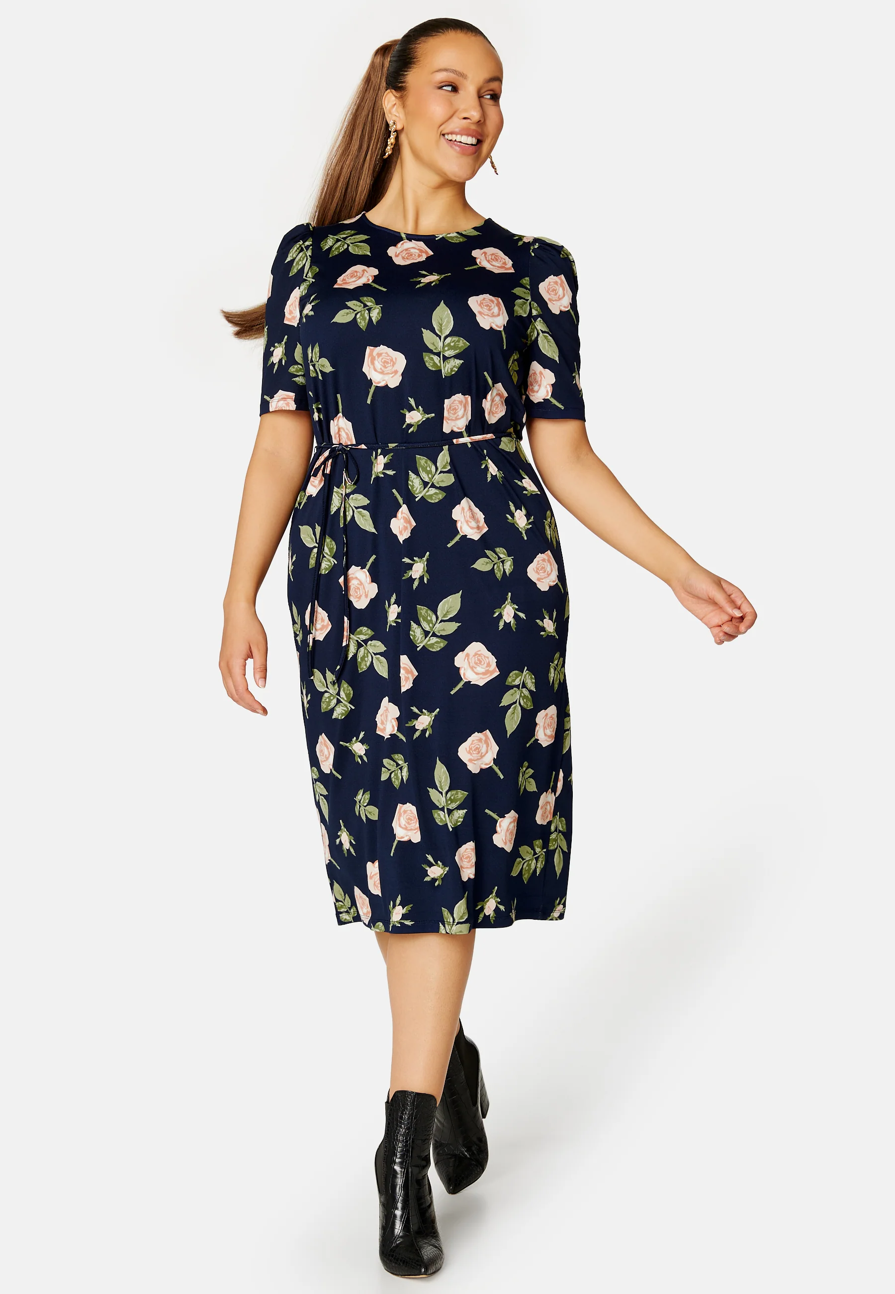 Blenda puff sleeve midi dress - Image 6
