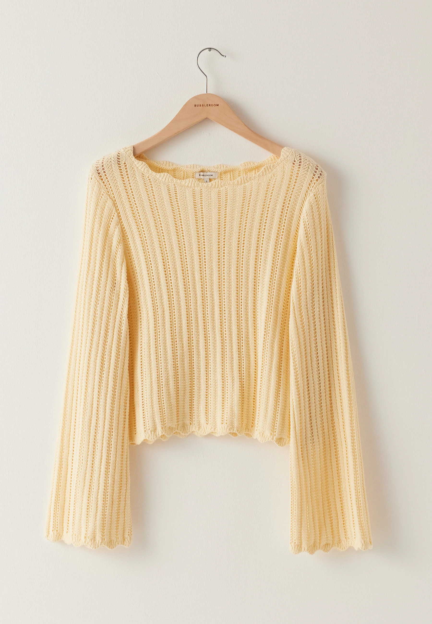 Boat Neck Structure Knitted Sweater - Image 7