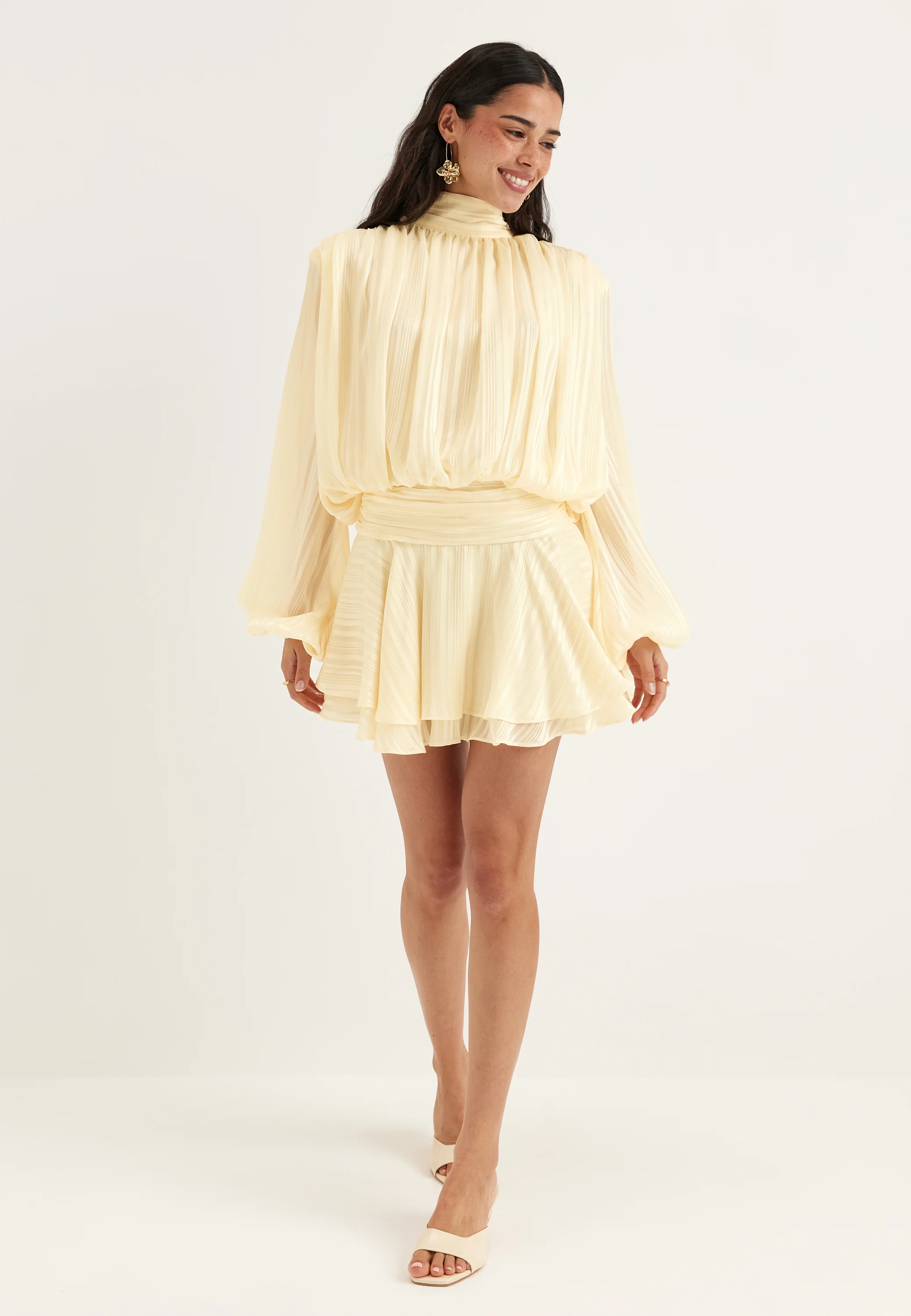 Bow Jacquard Short Dress - Image 5