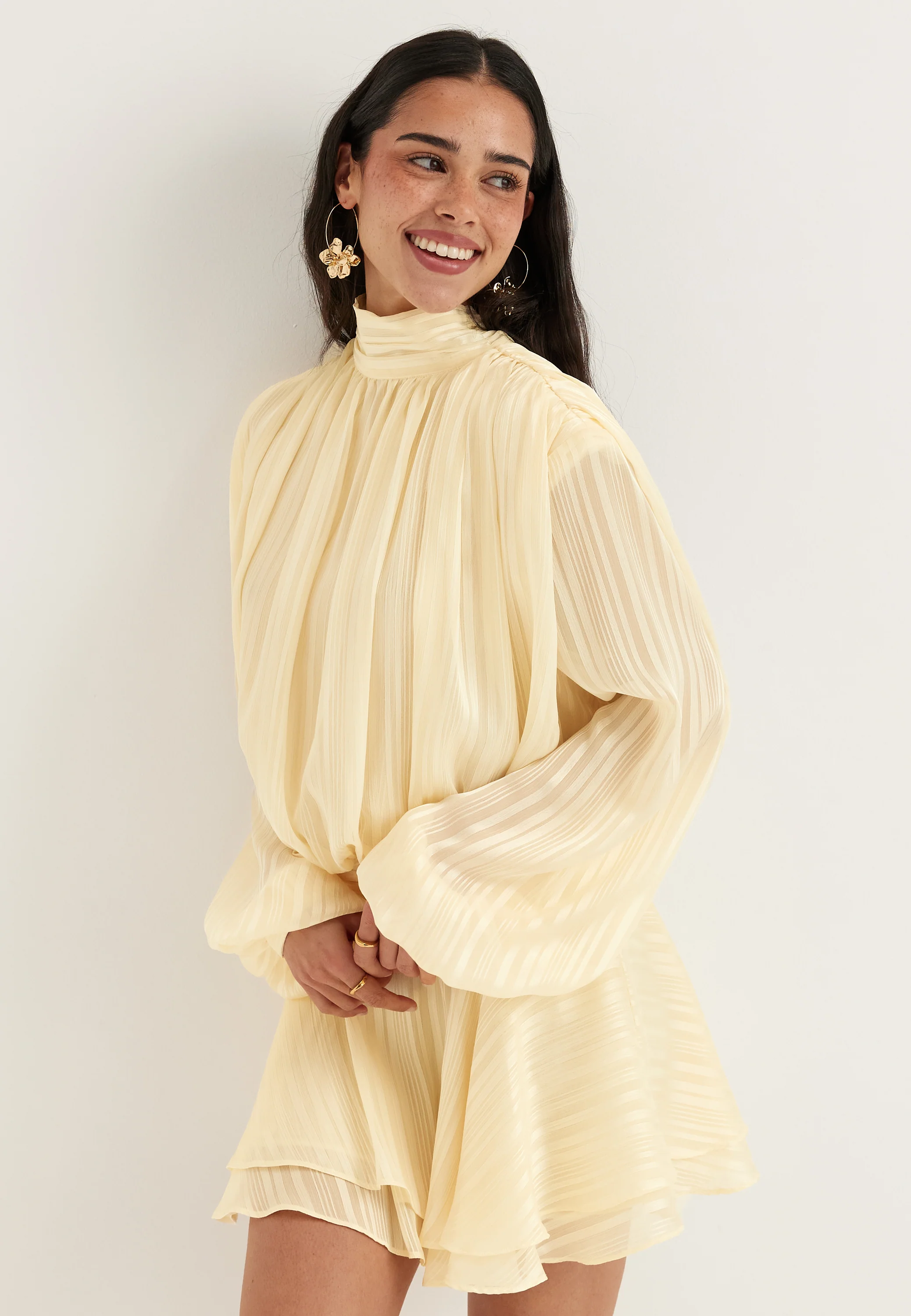 Bow Jacquard Short Dress - Image 7