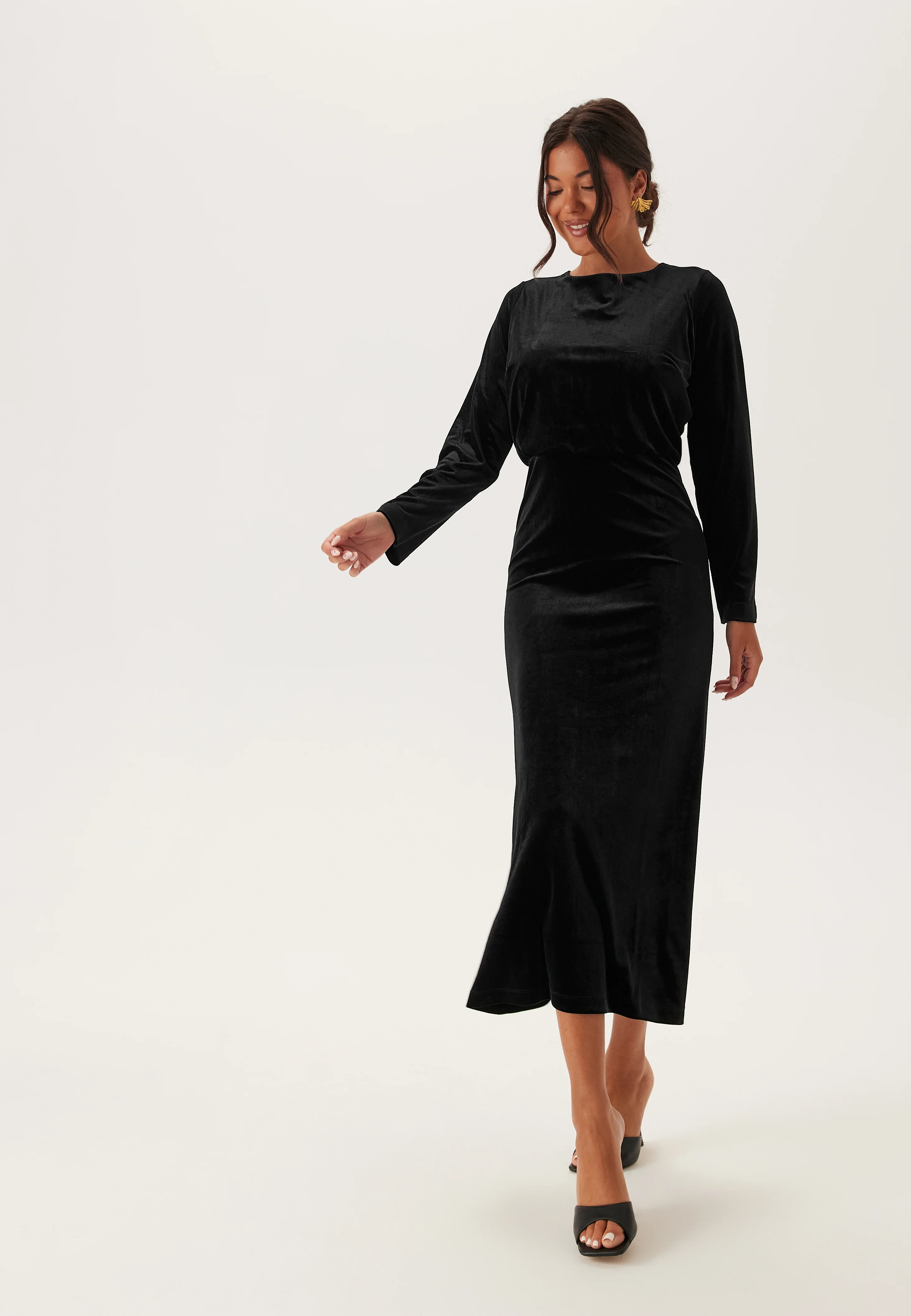 Bow Velvet Midi Dress - Image 2