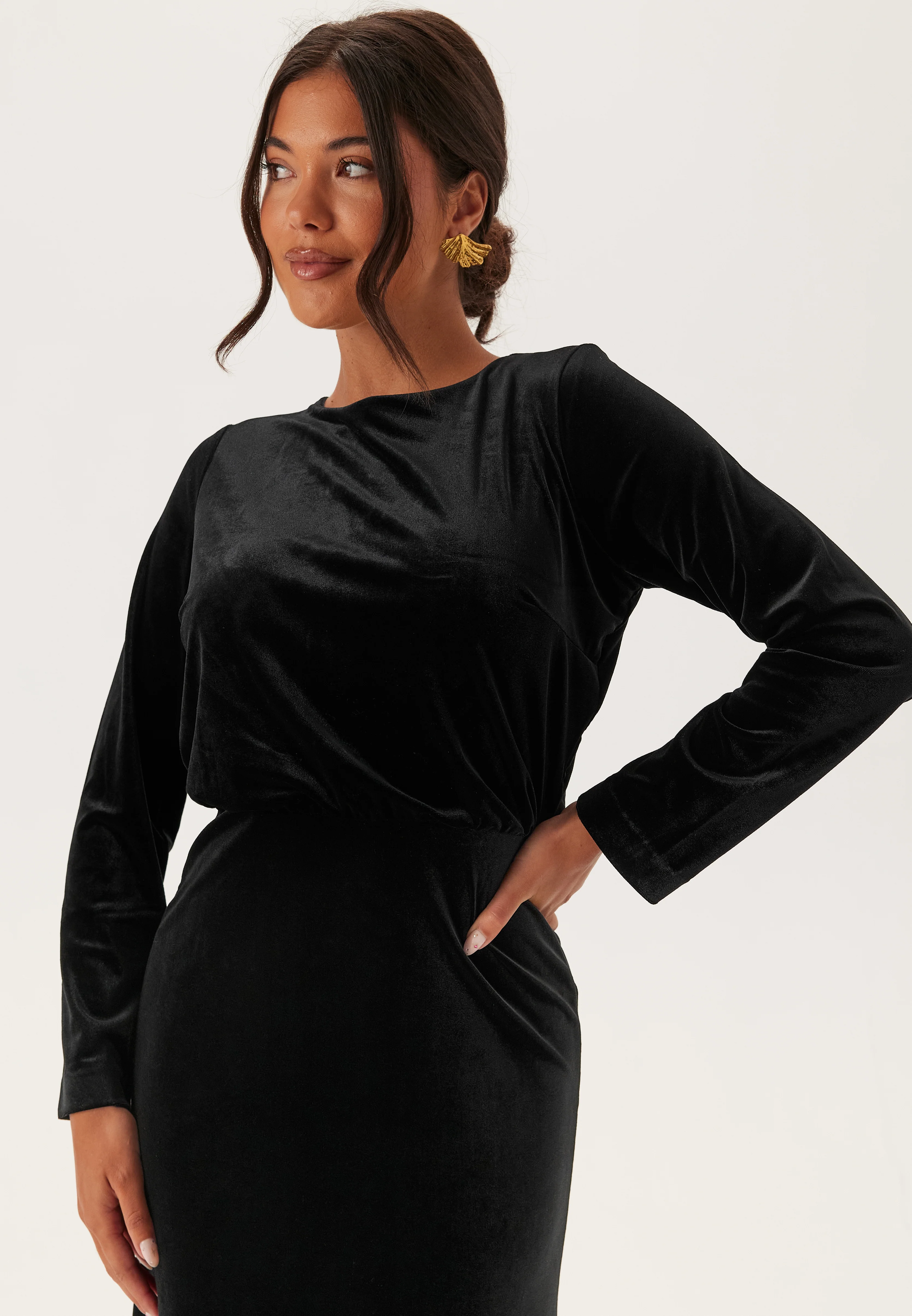 Bow Velvet Midi Dress - Image 4