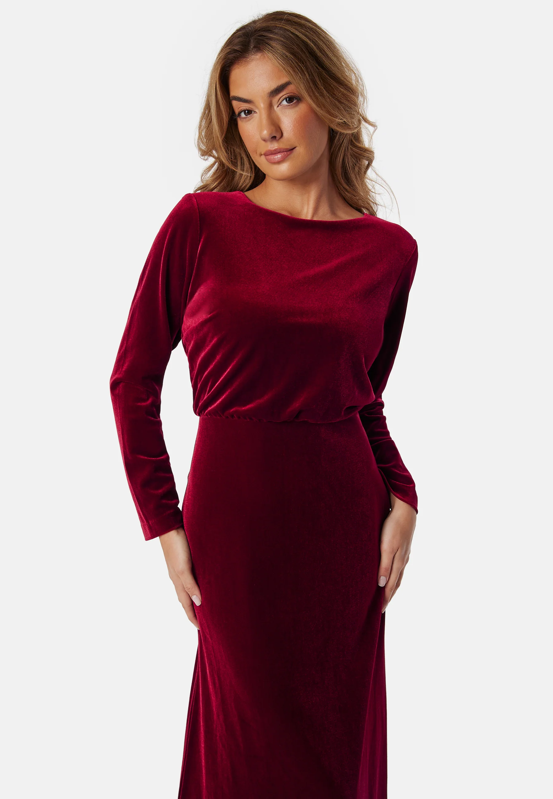 Bow Velvet Midi Dress - Image 3