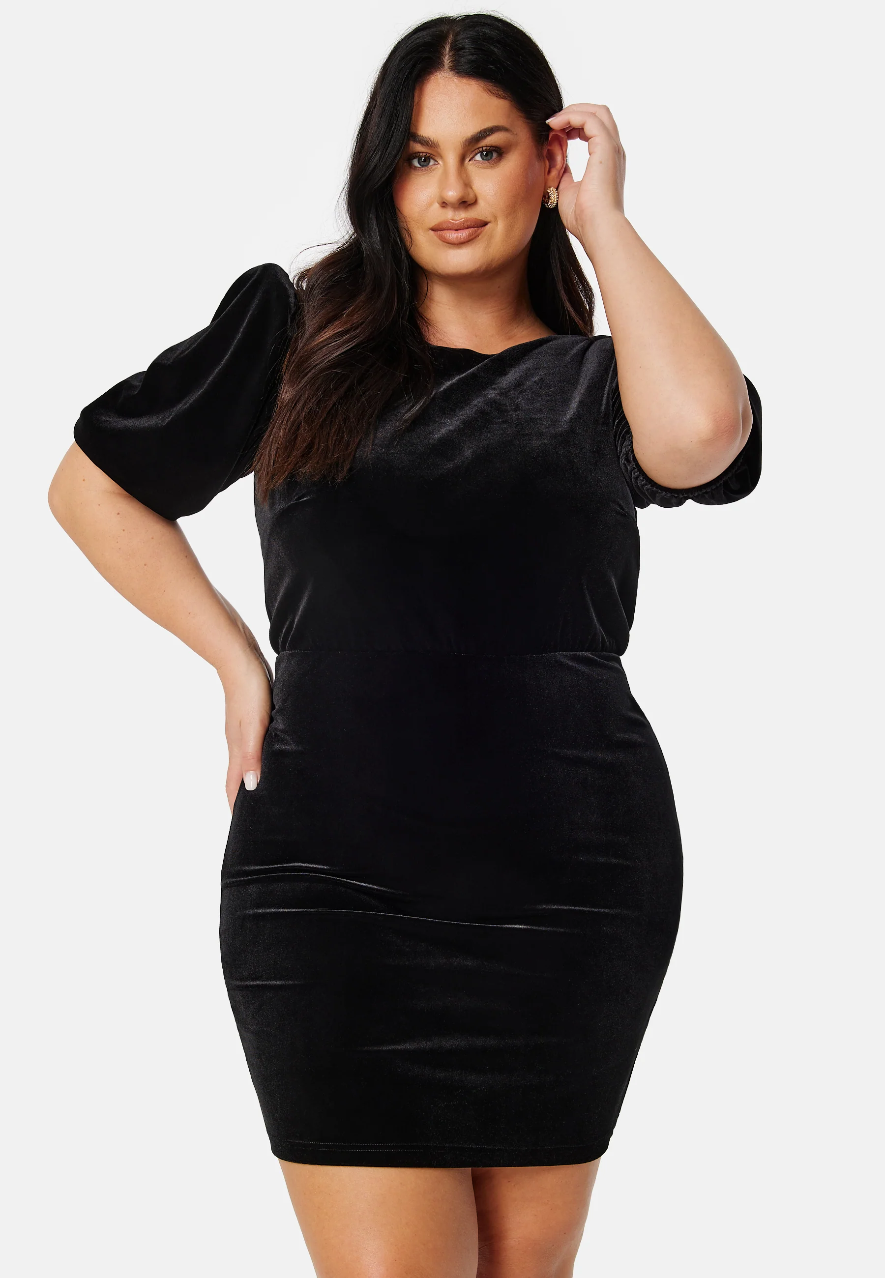 Bow Velvet Short Dress - Image 5