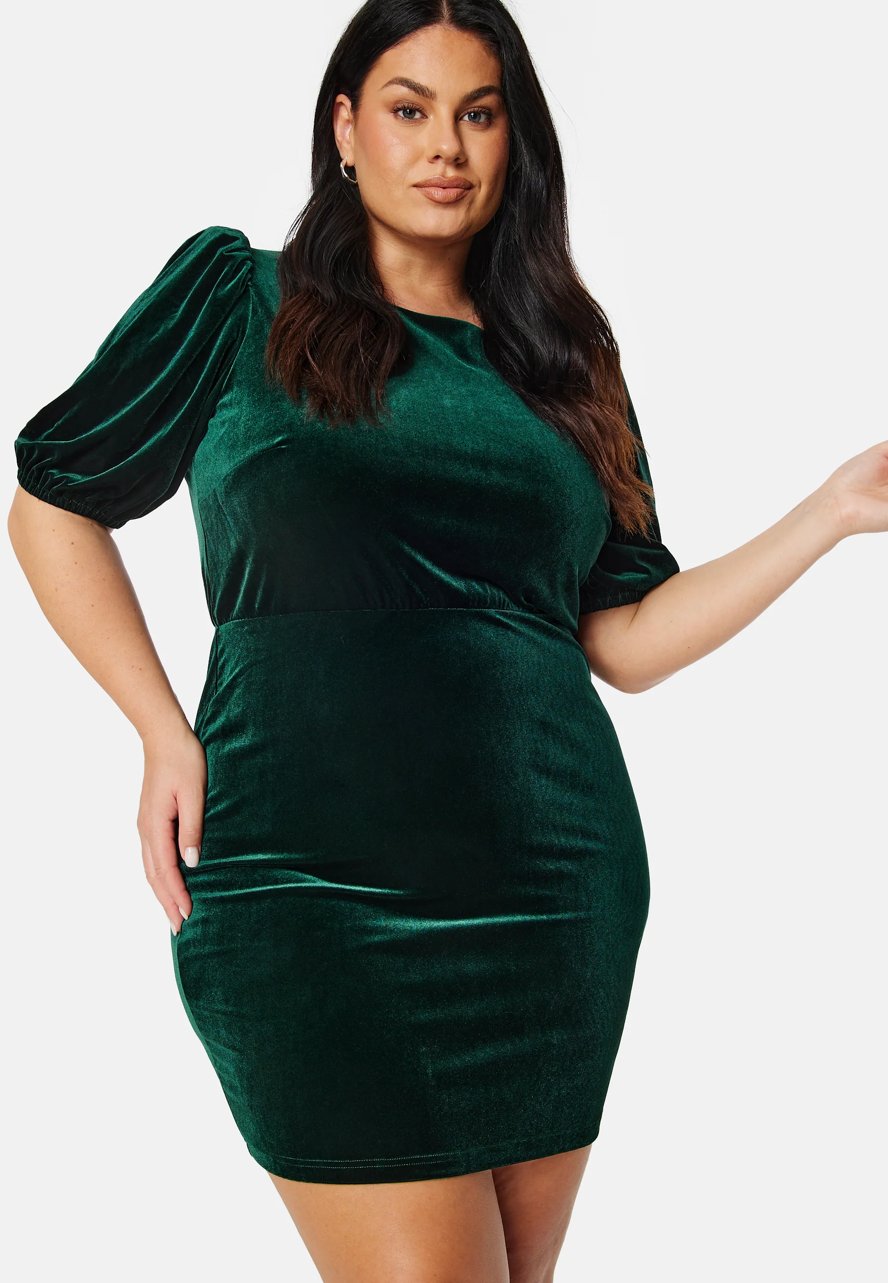 Bow Velvet Short Dress - Image 2