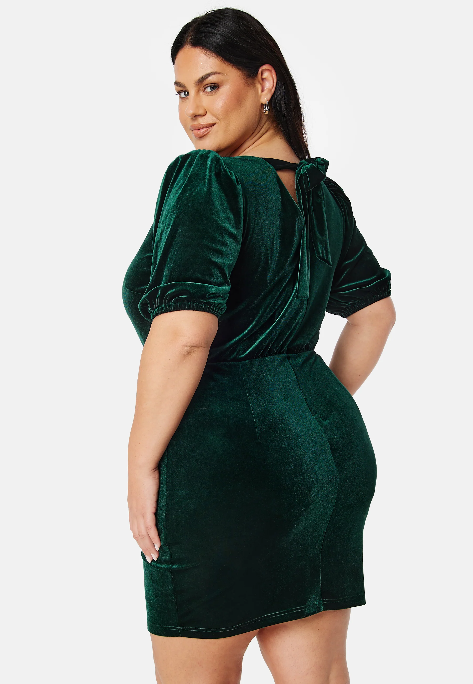 Bow Velvet Short Dress - Image 4