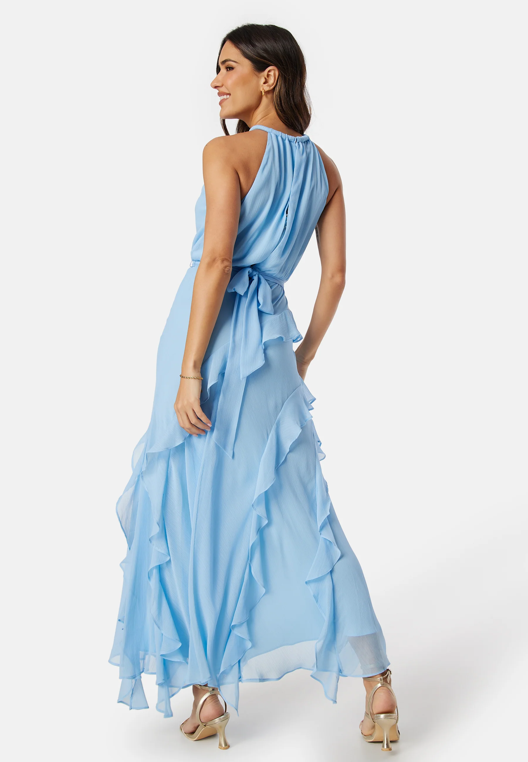 Bridie Halter Neck Ruffle Maxi Dress - Image 2