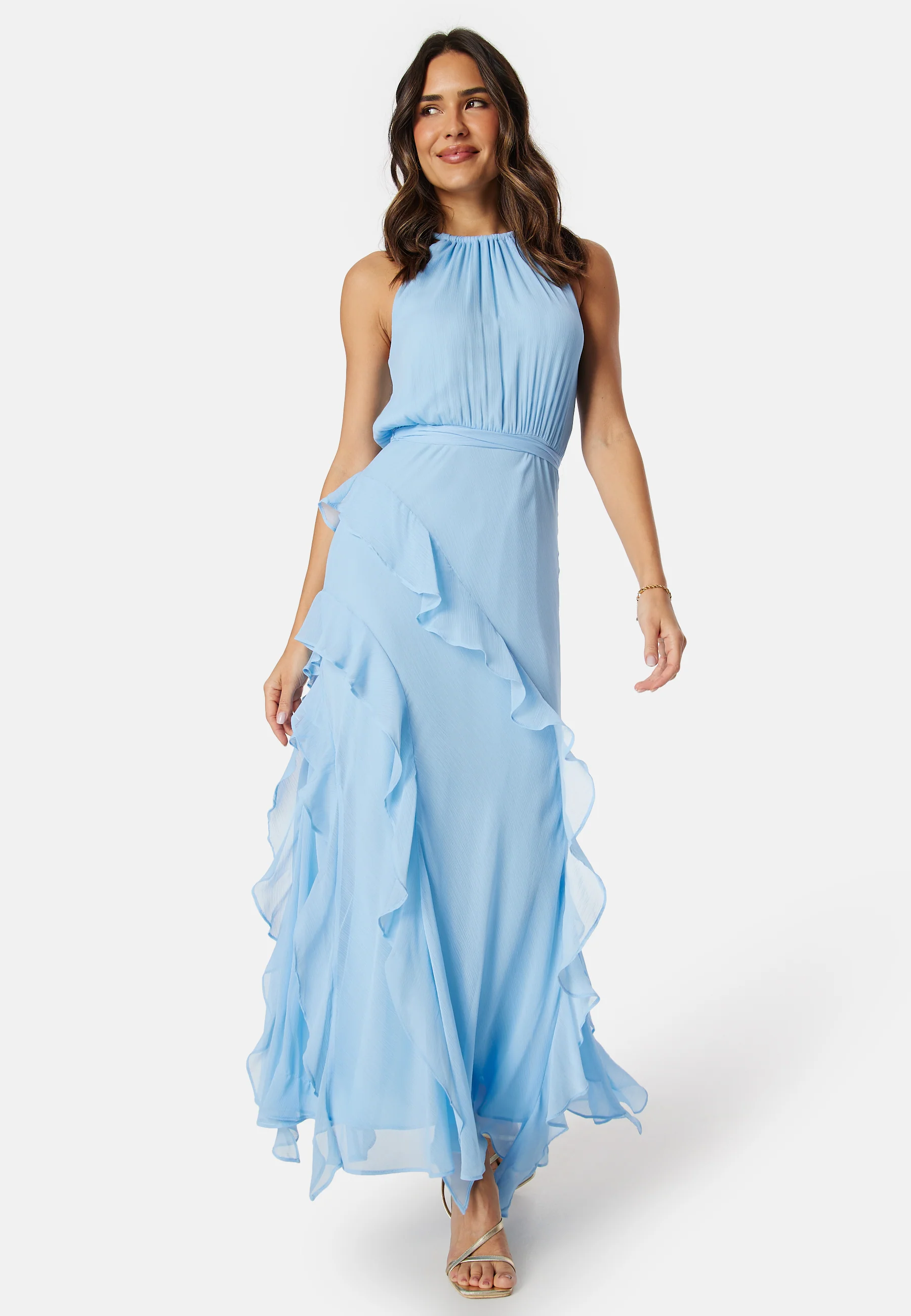 Bridie Halter Neck Ruffle Maxi Dress - Image 3