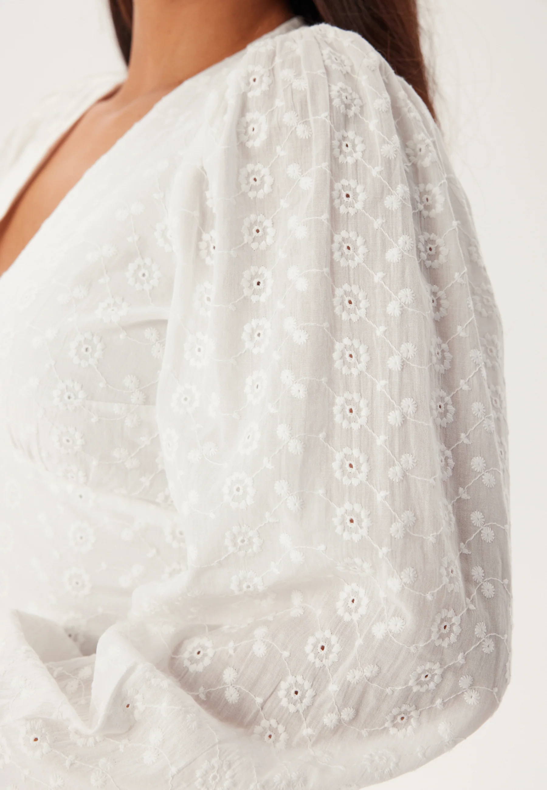Broderie Anglaise Balloon Sleeve Dress - Image 3