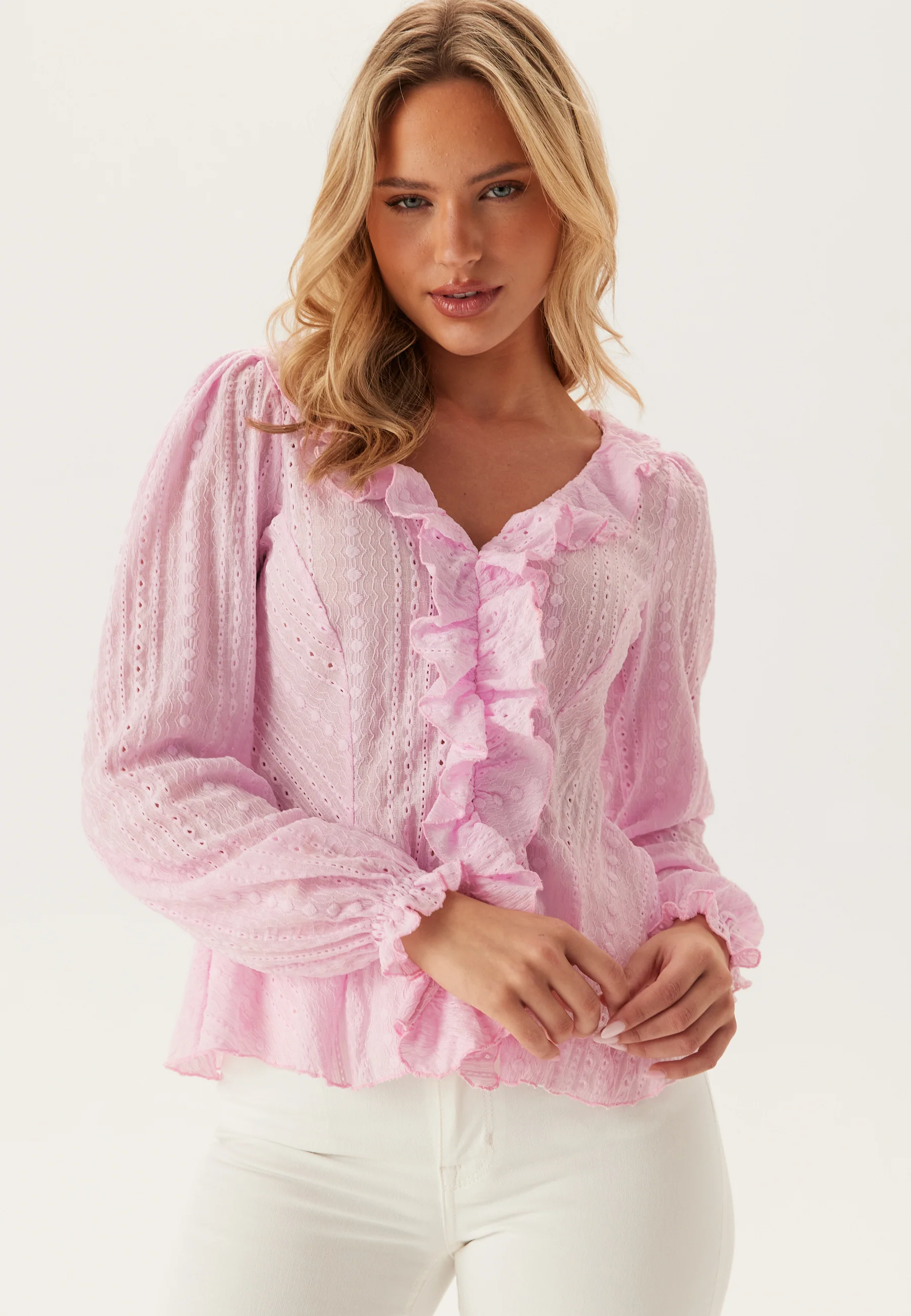 Broderie Anglaise Frill Blouse - Image 2