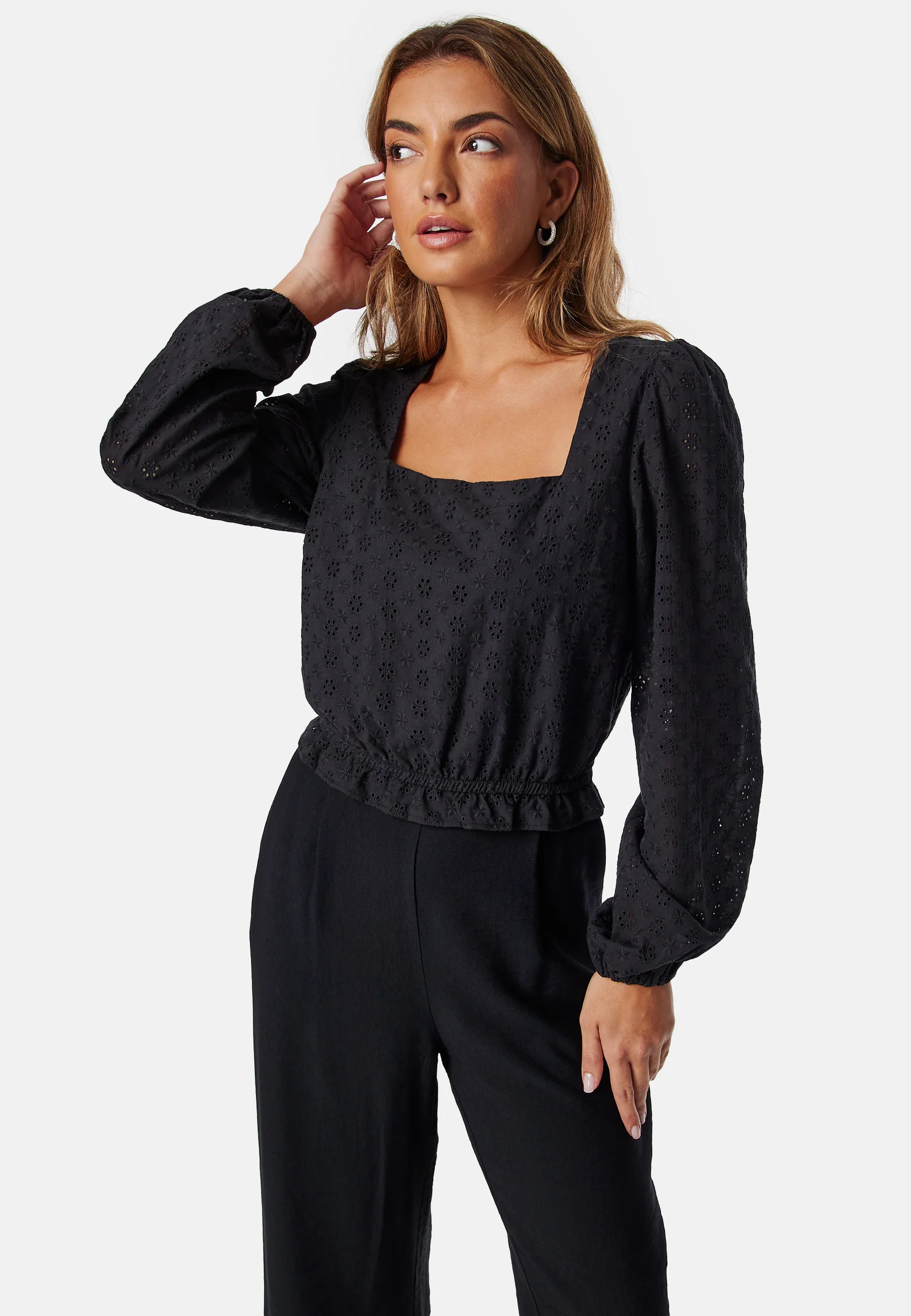 Broderie Anglaise Square Neck Blouse - Image 2