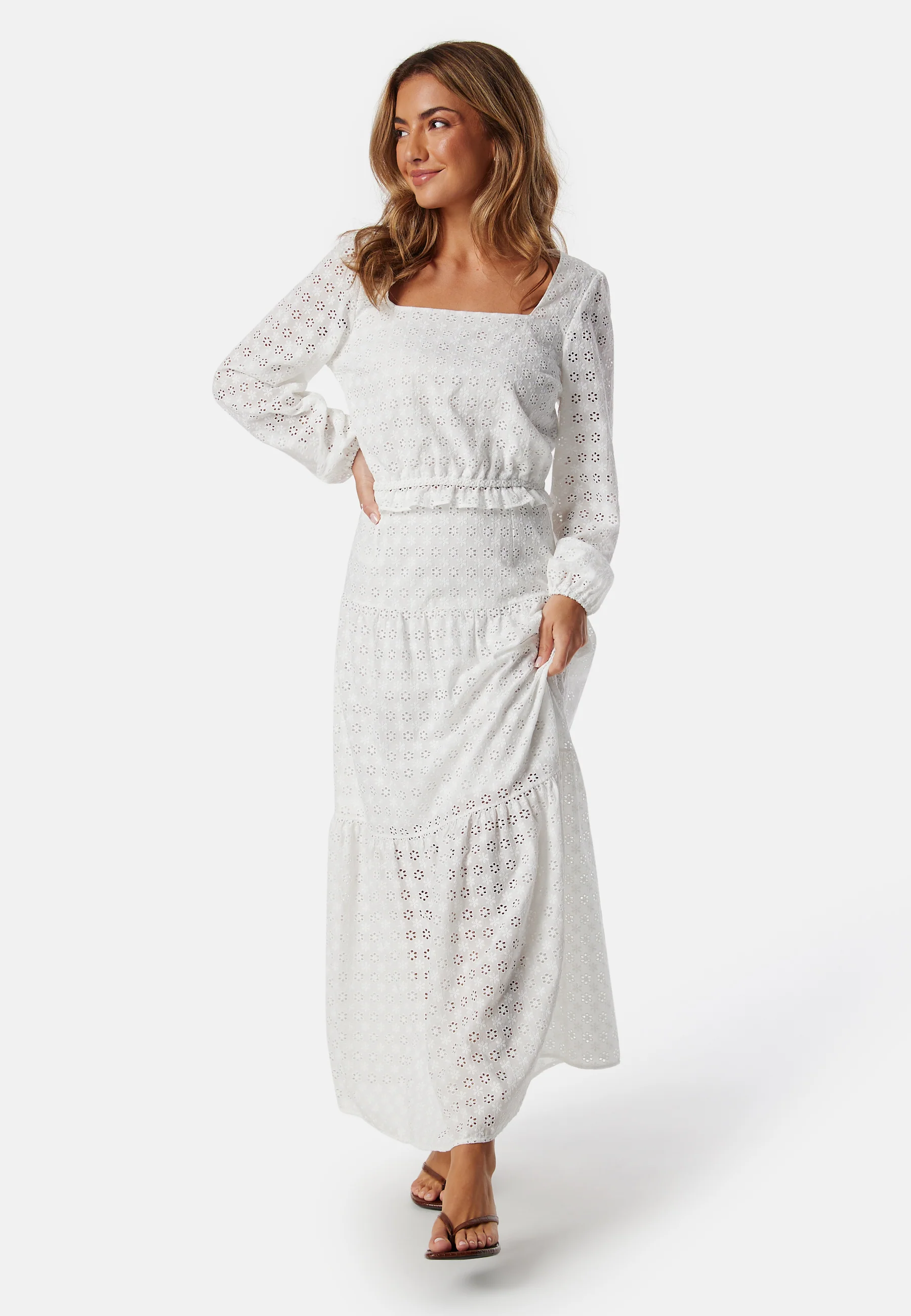 Broderie Anglaise Square Neck Blouse - Image 3