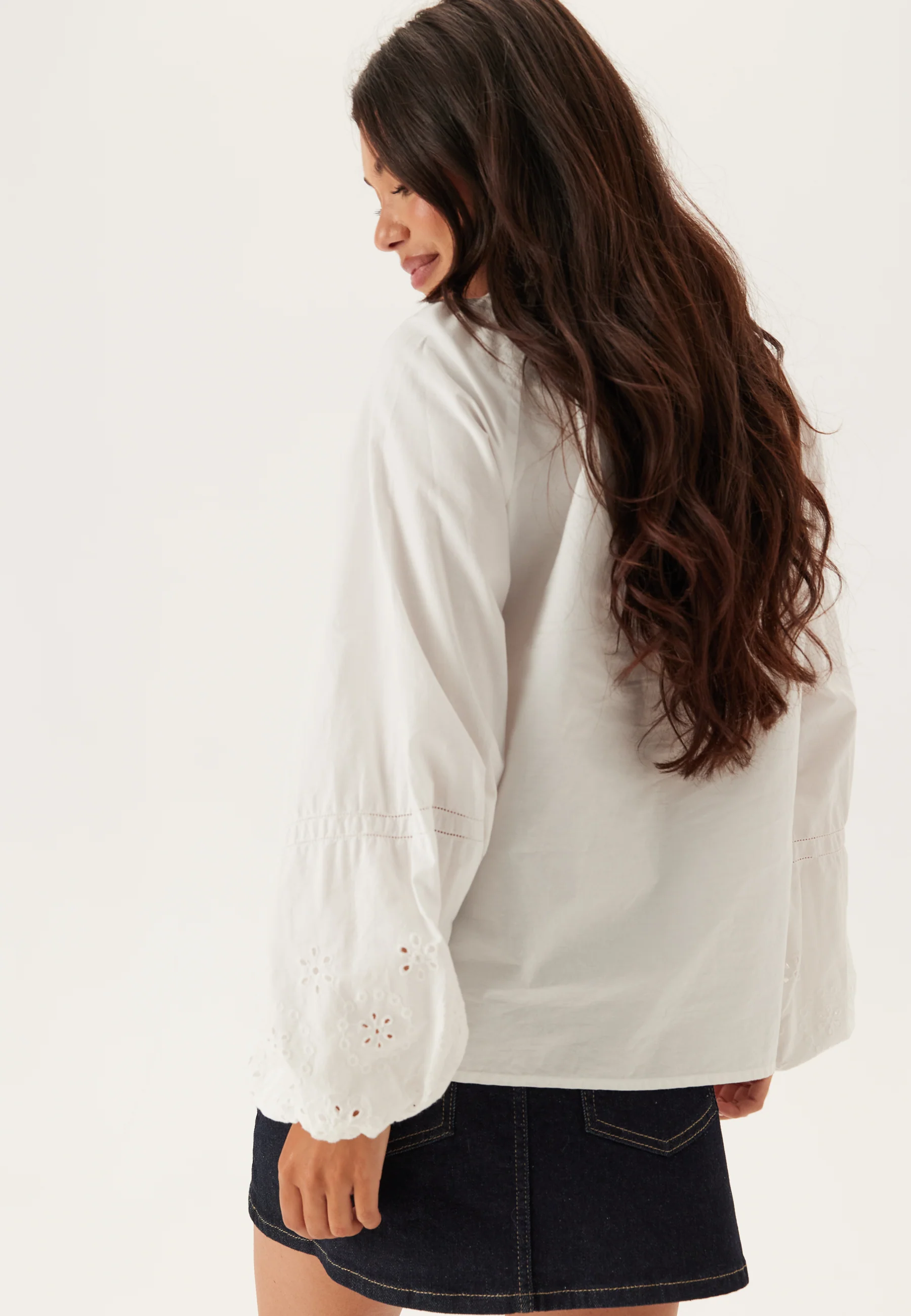 Broderie Anglaise Tie Blouse - Image 3