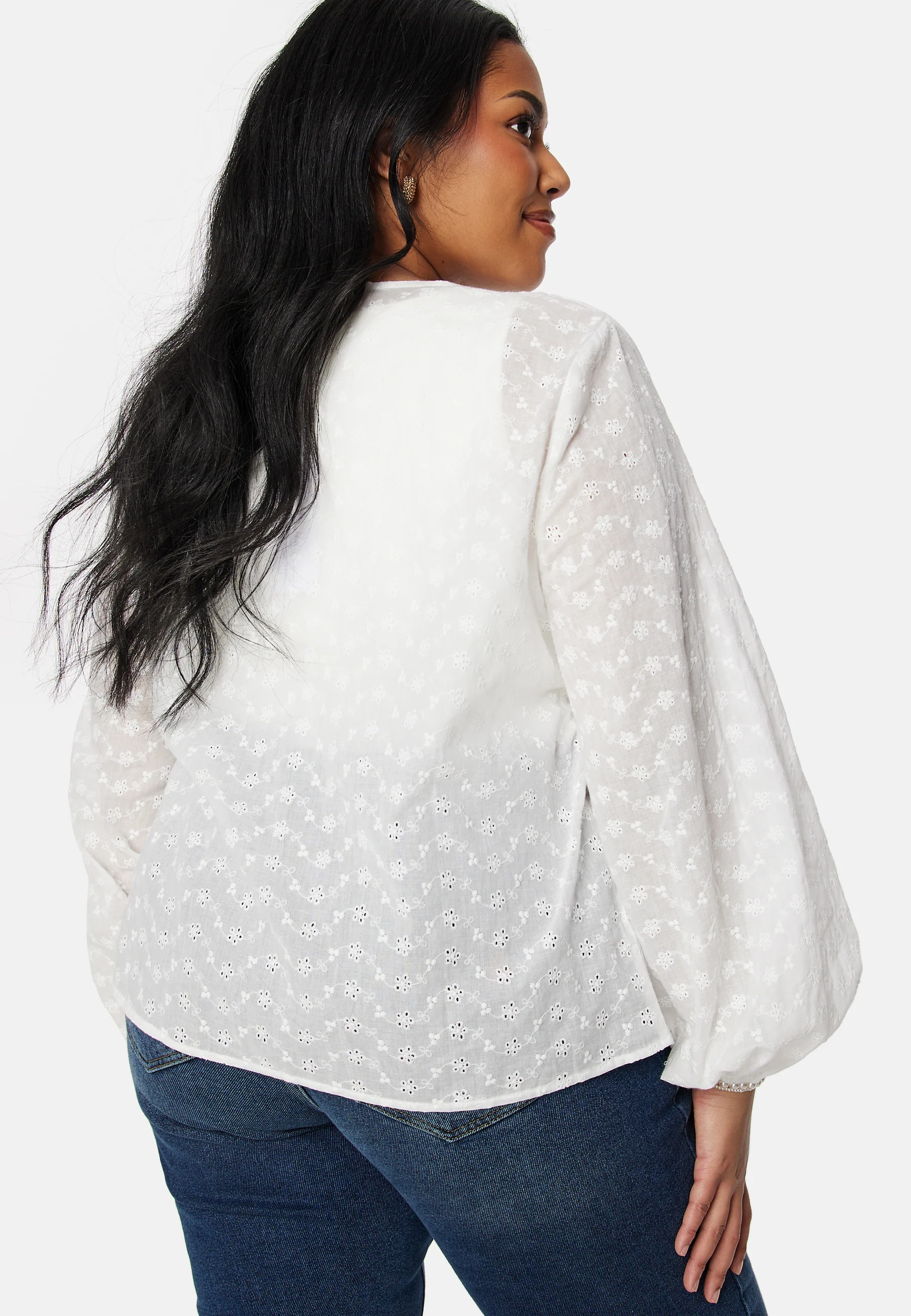 Broderie Anglaise V-Neck Blouse - Image 7