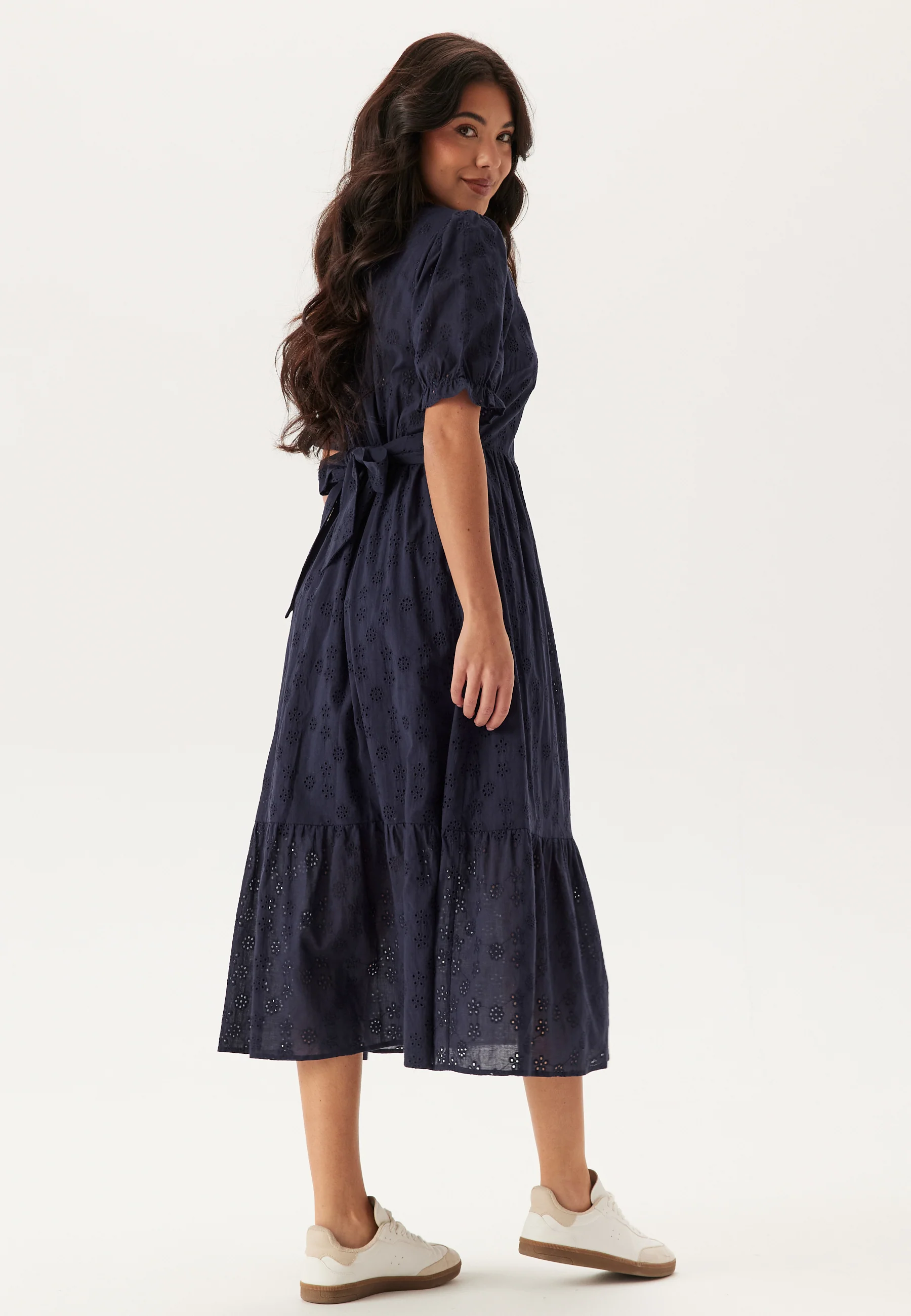 Broderie Anglaise V-Neck Dress - Image 2