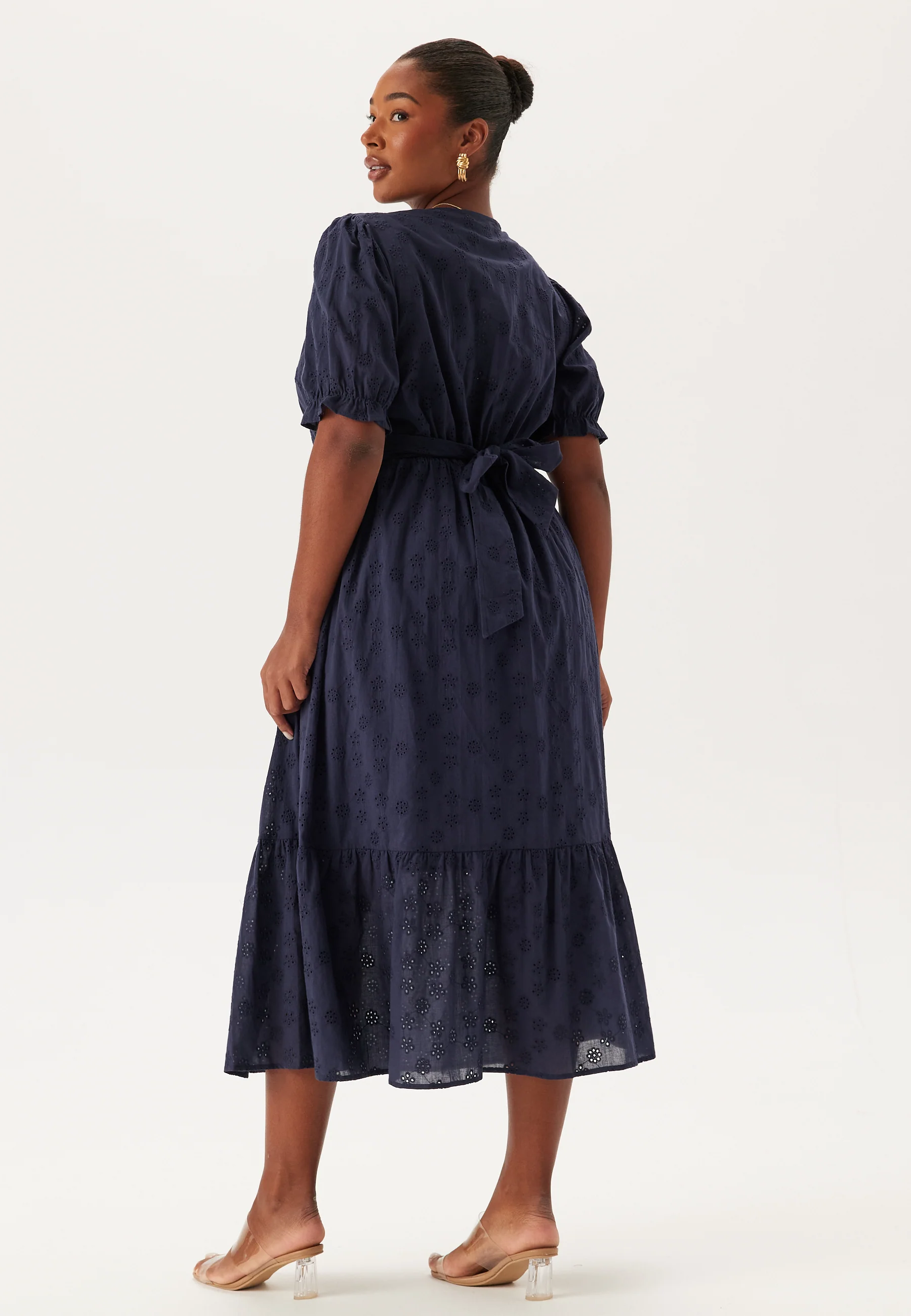 Broderie Anglaise V-Neck Dress - Image 6