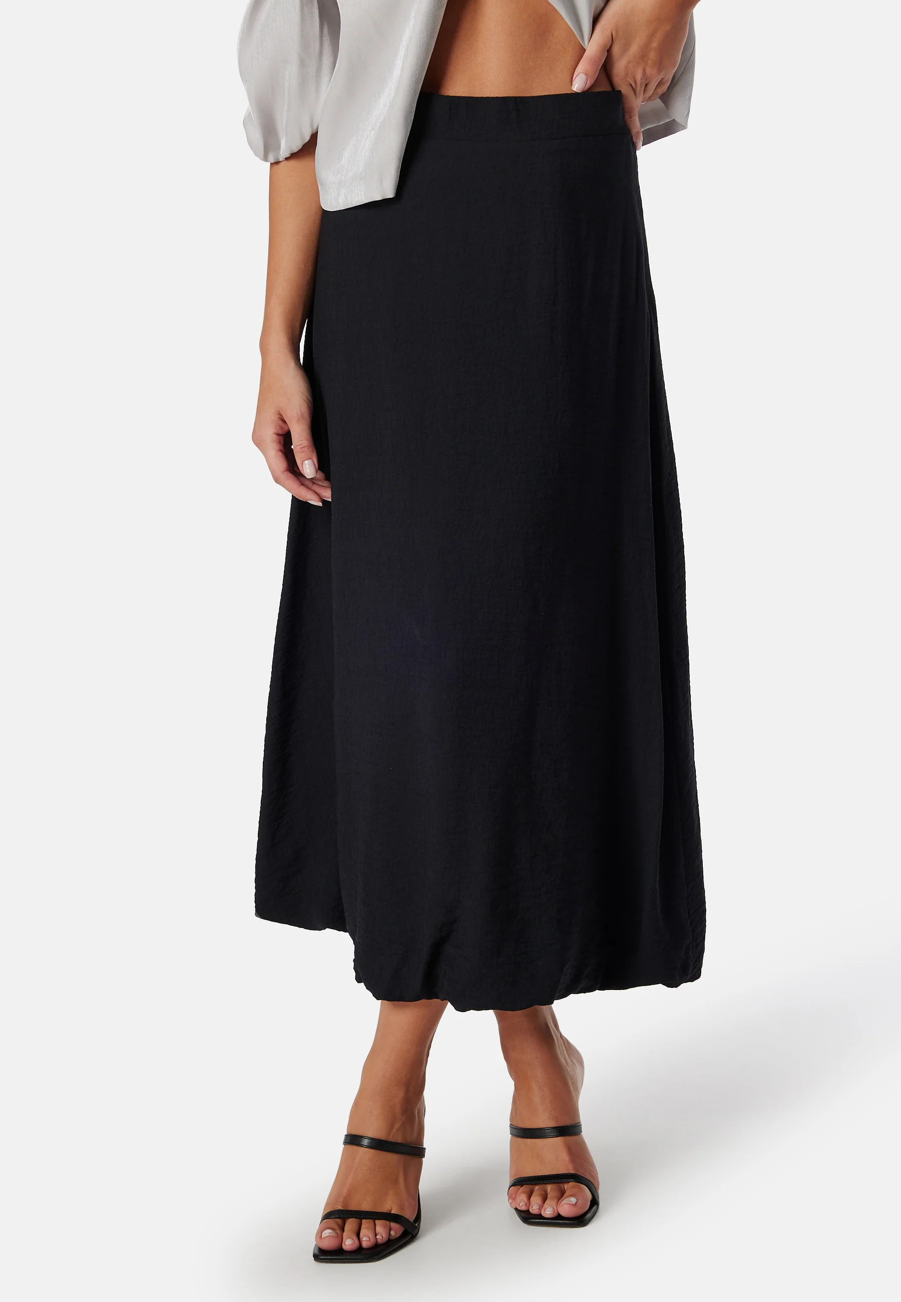 Bubble Hem Midi Skirt