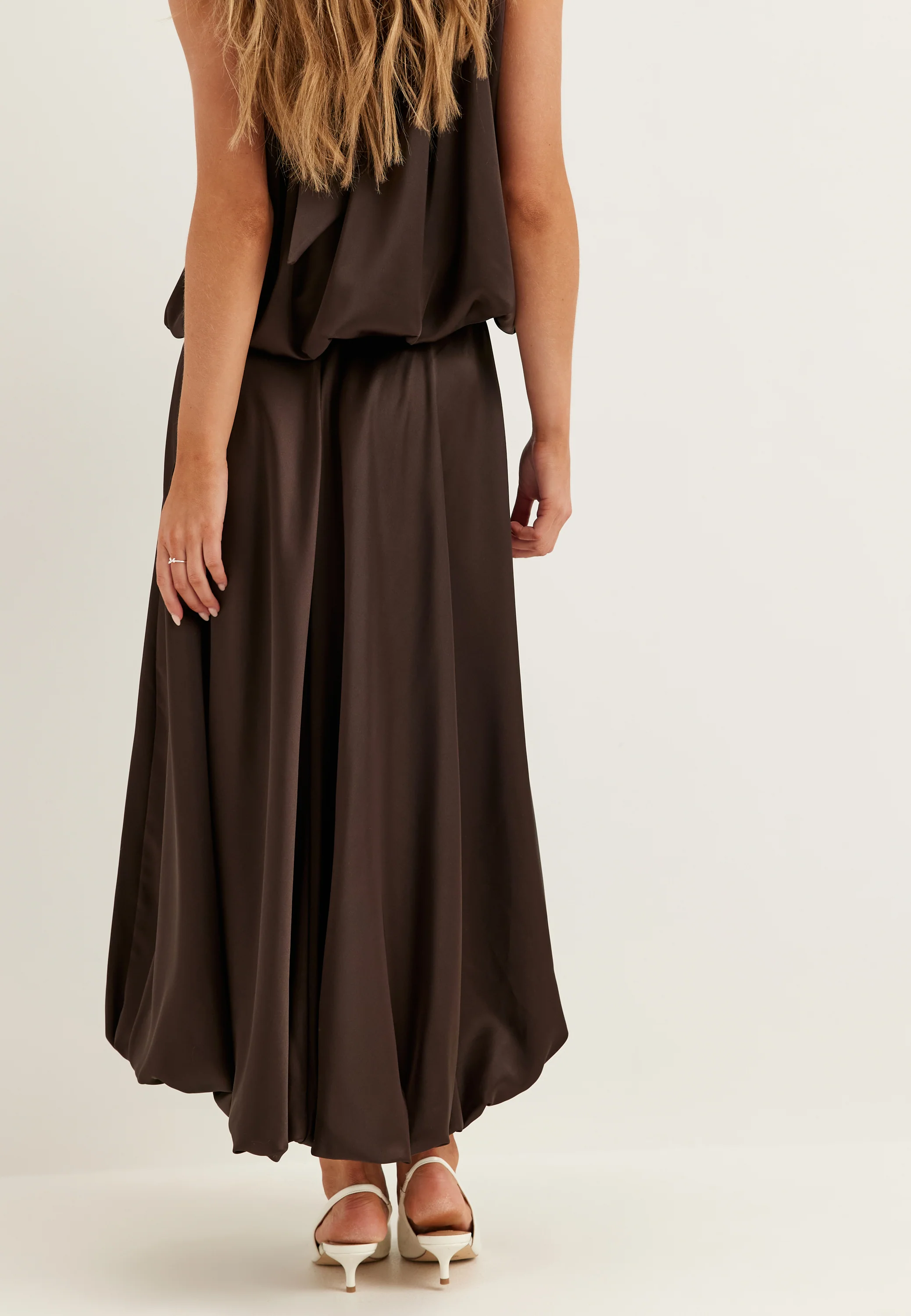 Bubble-Hem Satin Ankle Skirt - Image 6