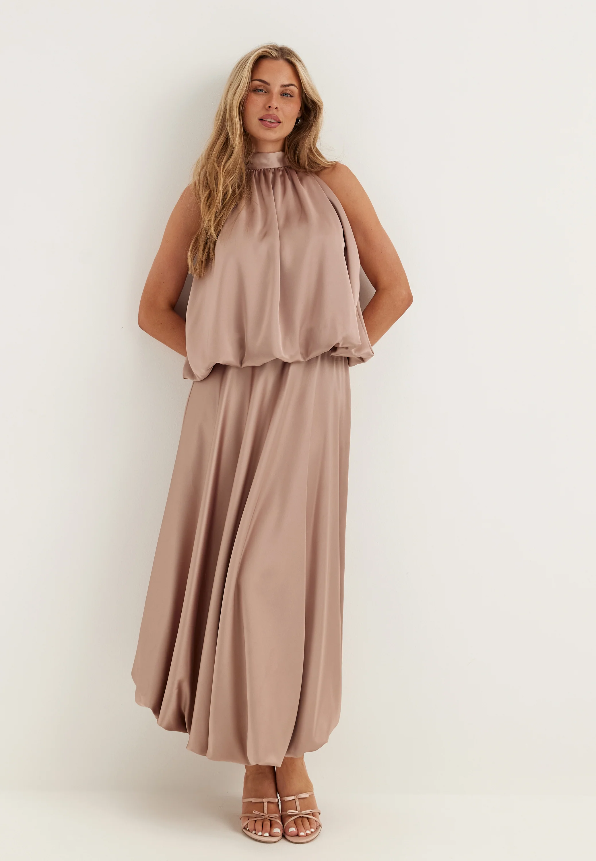 Bubble-Hem Satin Ankle Skirt - Image 3