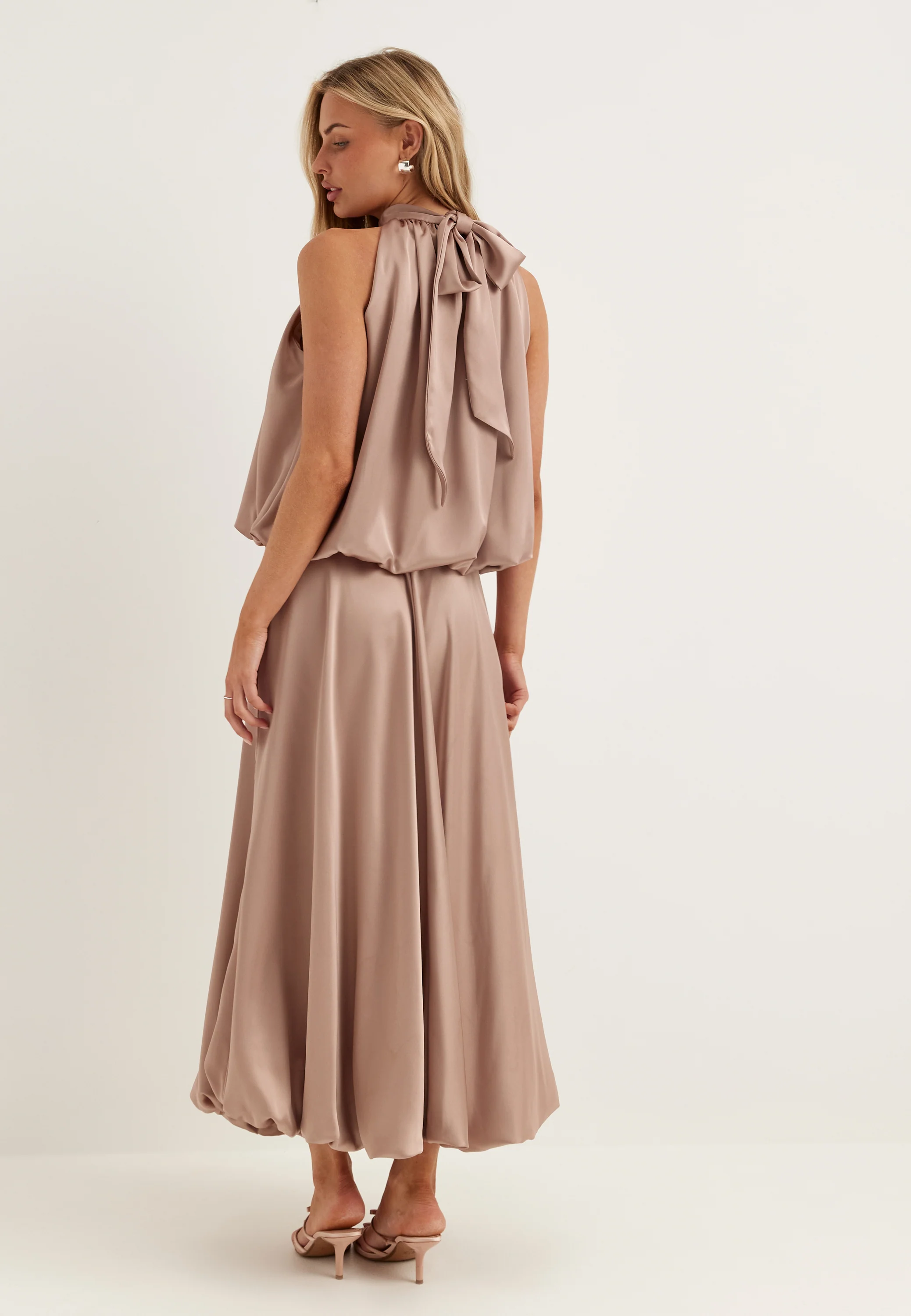 Bubble-Hem Satin Ankle Skirt - Image 4