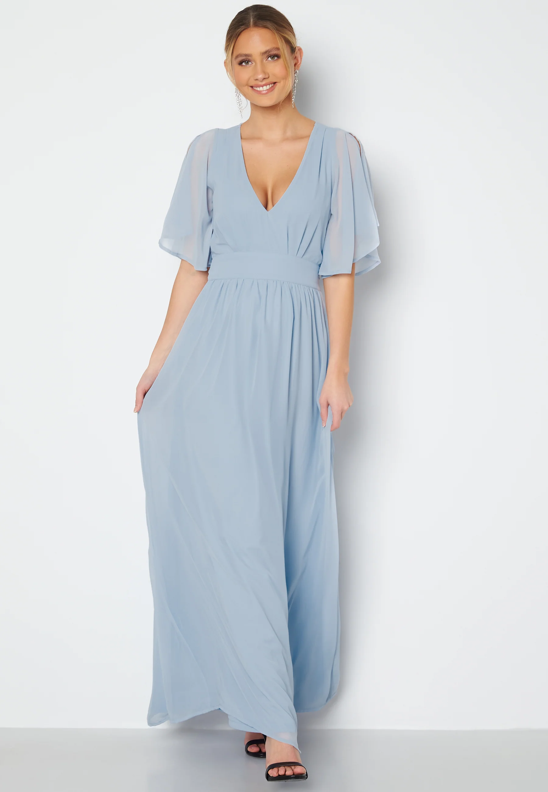 Butterfly Sleeve Chiffon Gown - Image 3