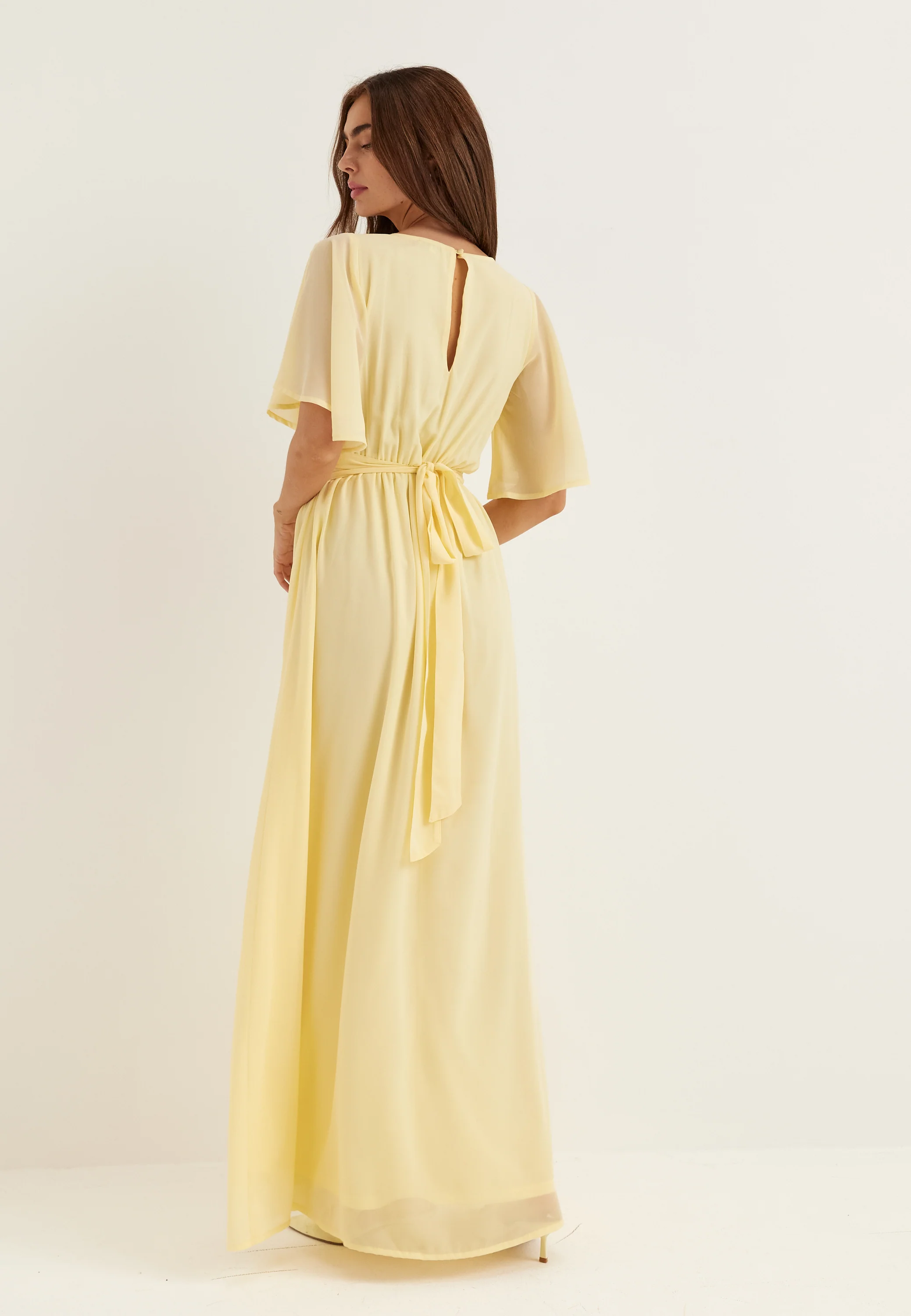 Butterfly Sleeve Chiffon Gown - Image 3