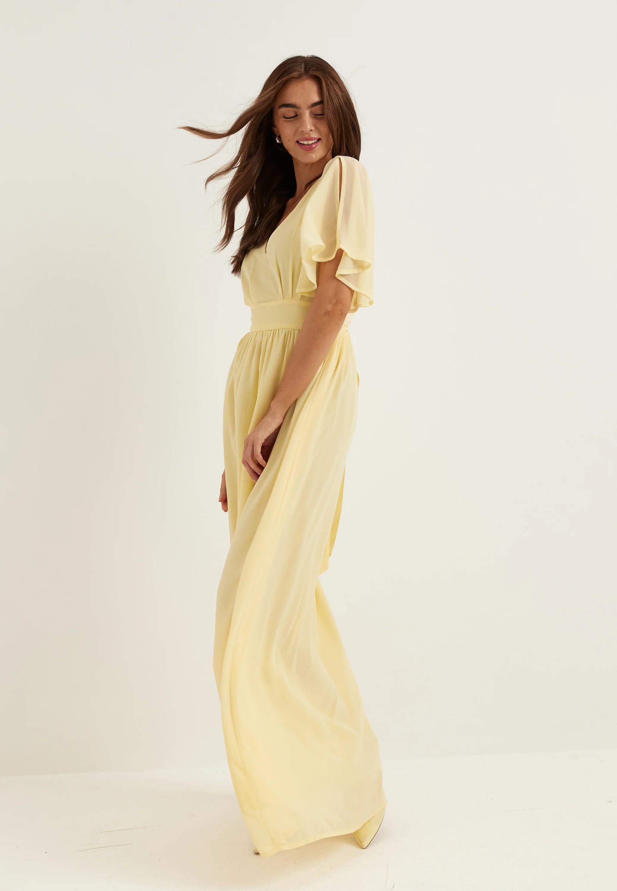 Butterfly Sleeve Chiffon Gown - Image 5