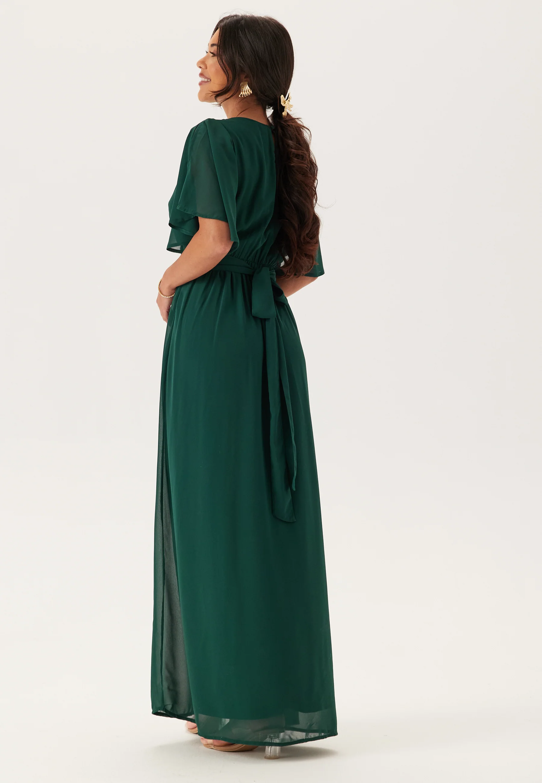 Butterfly Sleeve Chiffon Gown - Image 2
