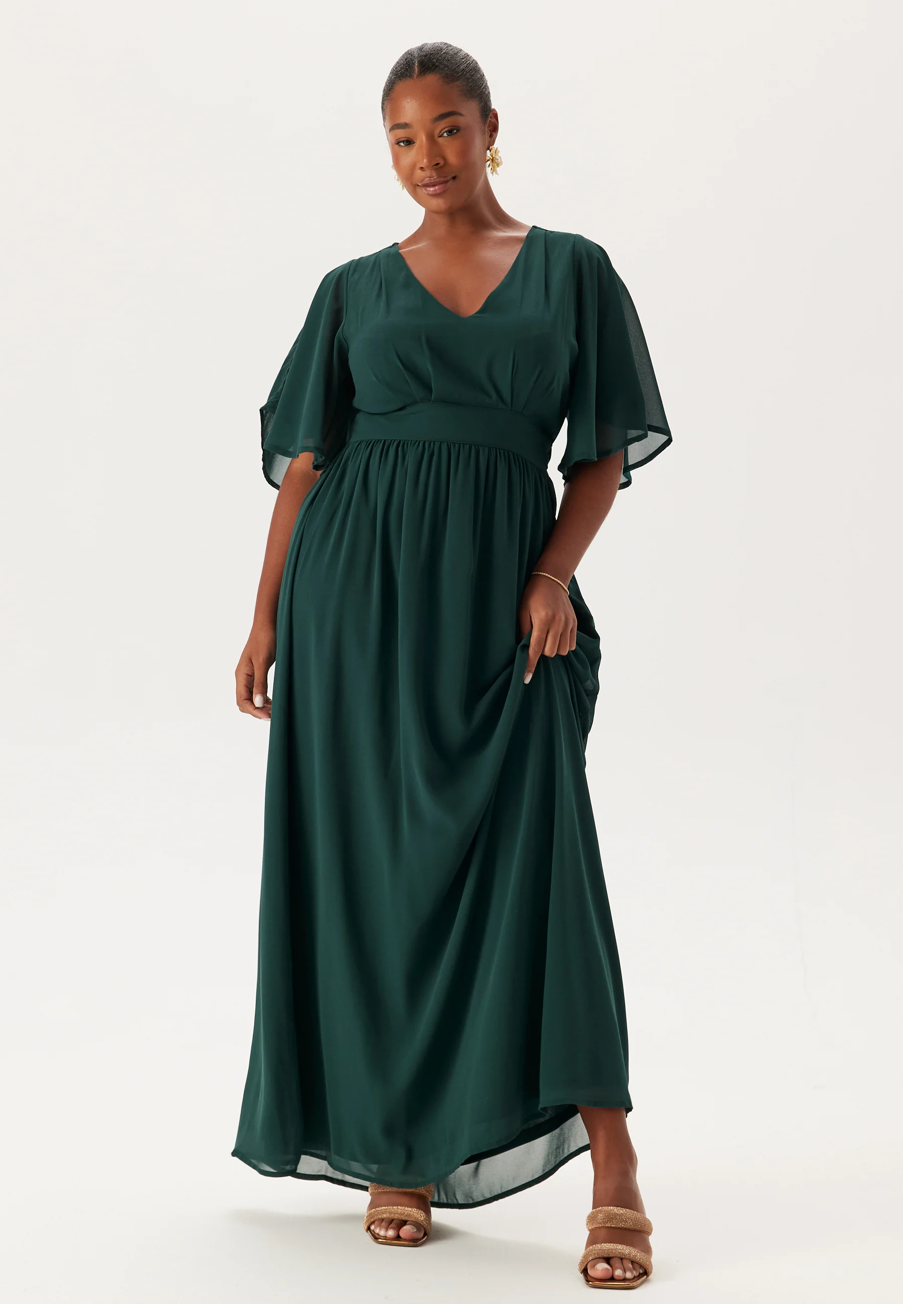 Butterfly Sleeve Chiffon Gown - Image 5