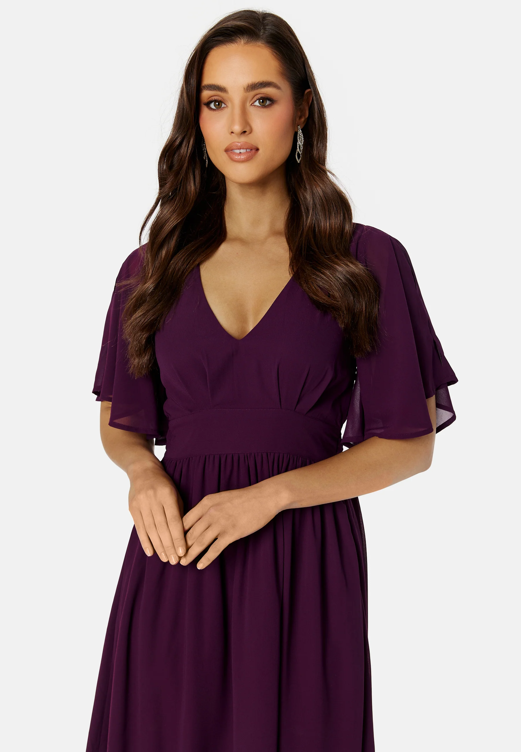 Butterfly Sleeve Chiffon Gown - Image 3