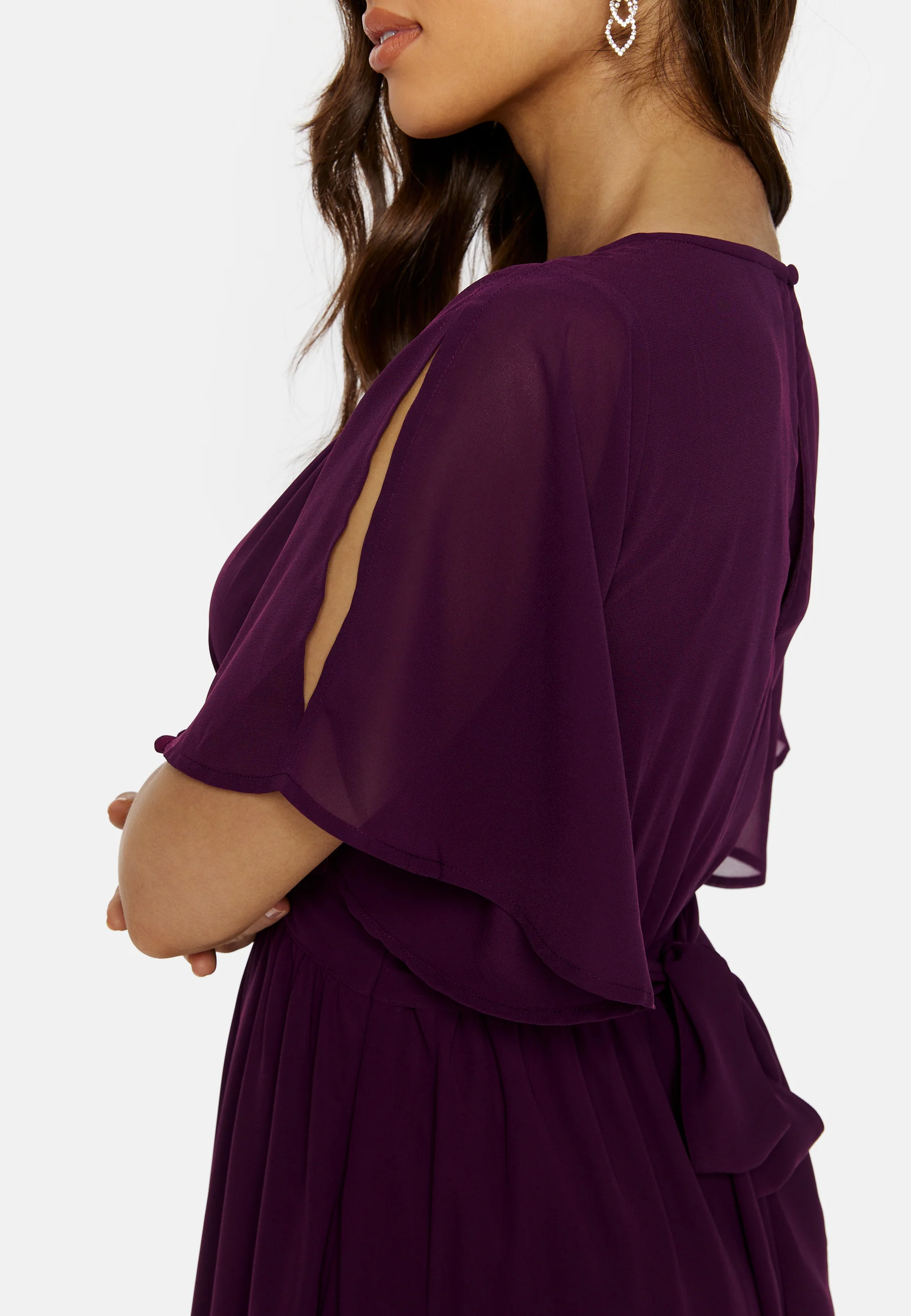 Butterfly Sleeve Chiffon Gown - Image 4