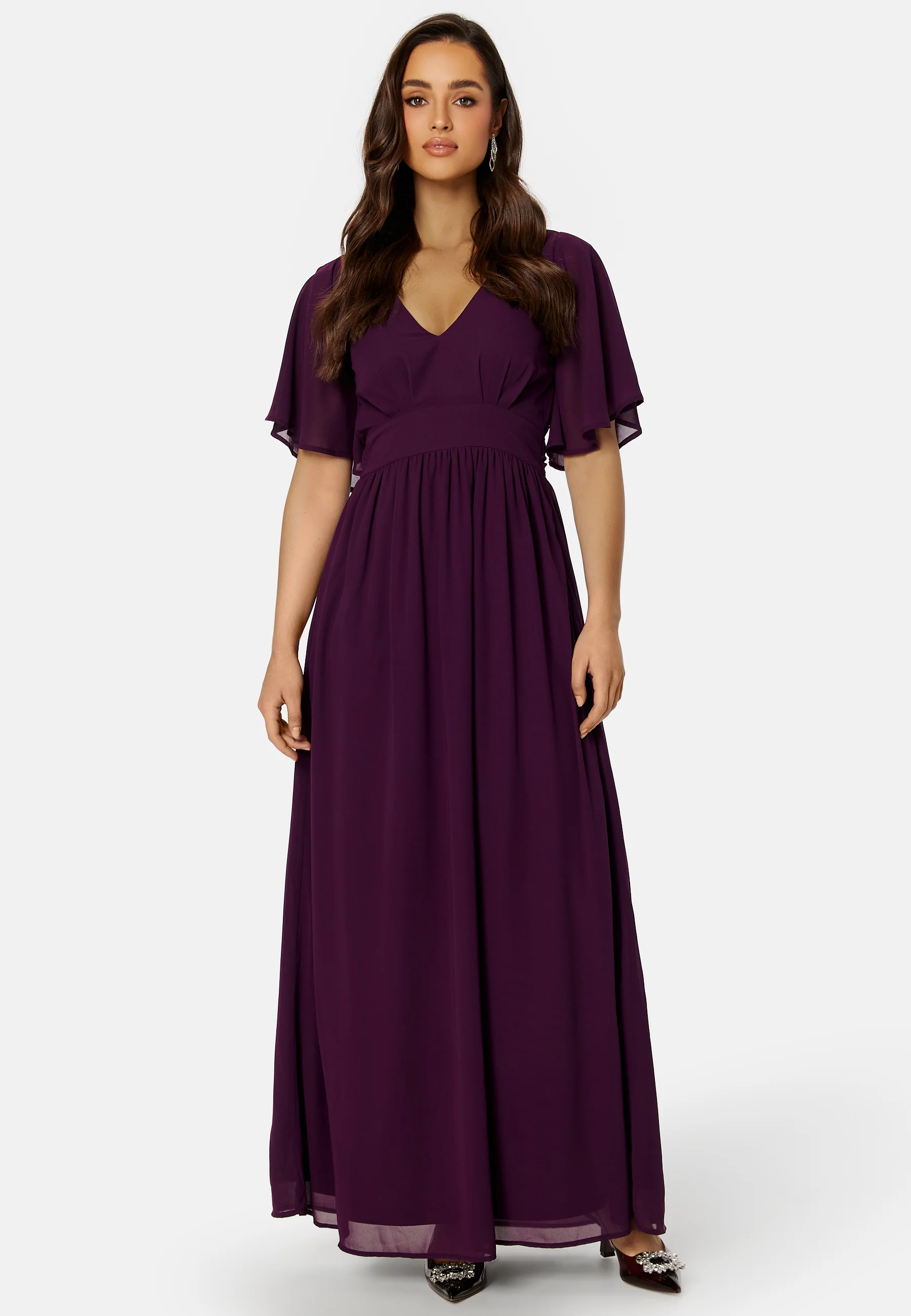 Butterfly Sleeve Chiffon Gown - Image 5