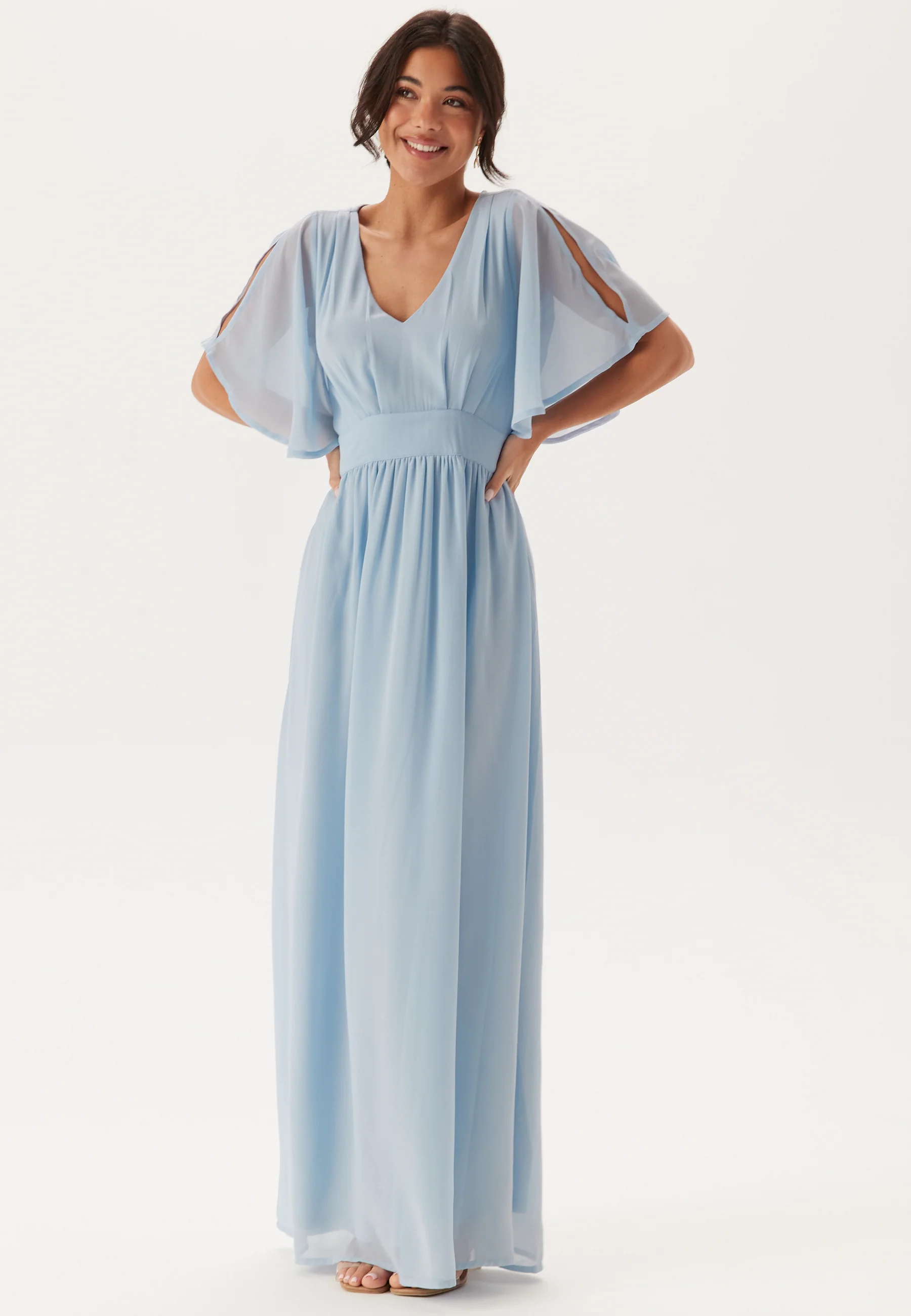 Butterfly Sleeve Chiffon Gown - Image 5