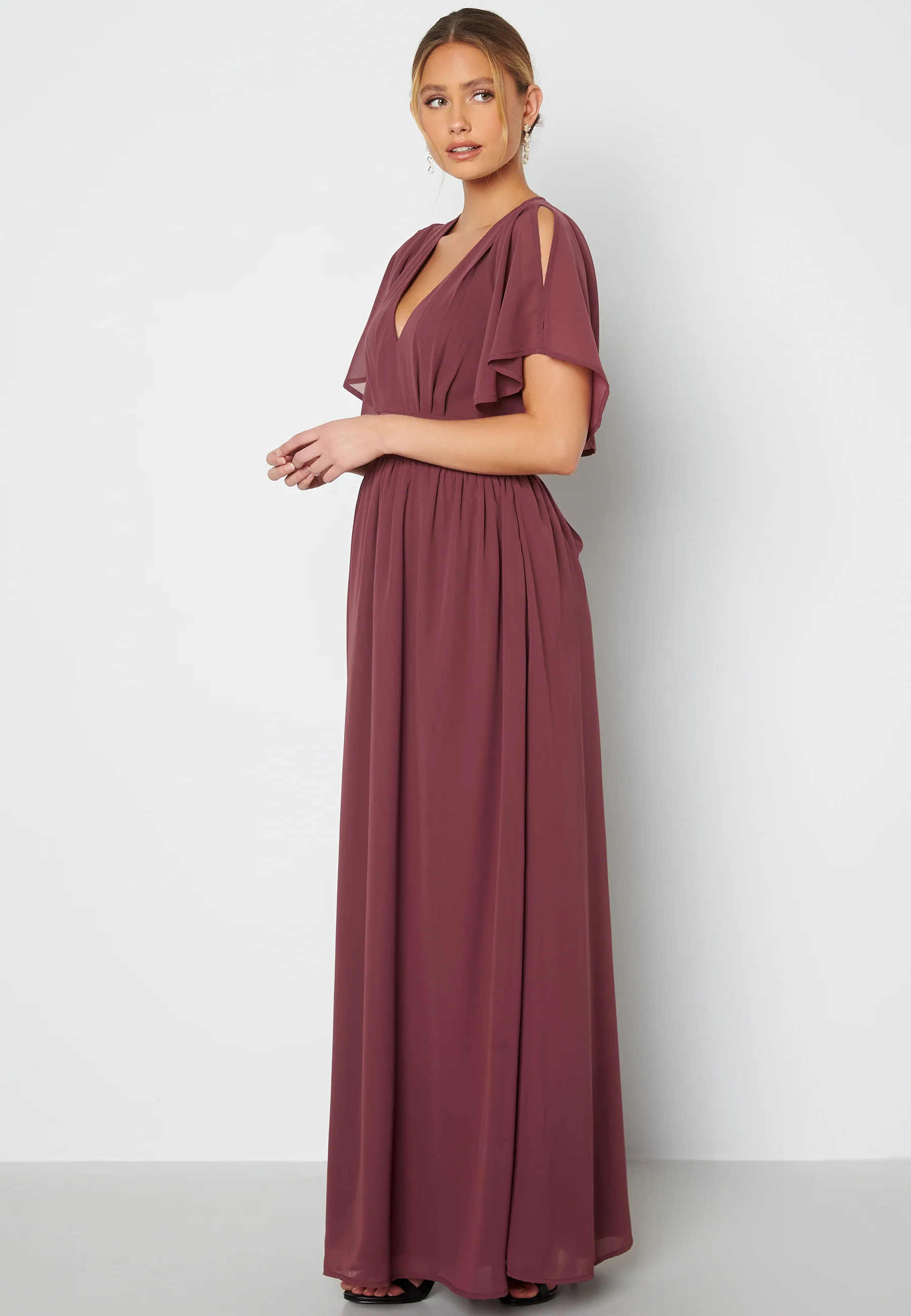 Butterfly Sleeve Chiffon Gown - Image 3
