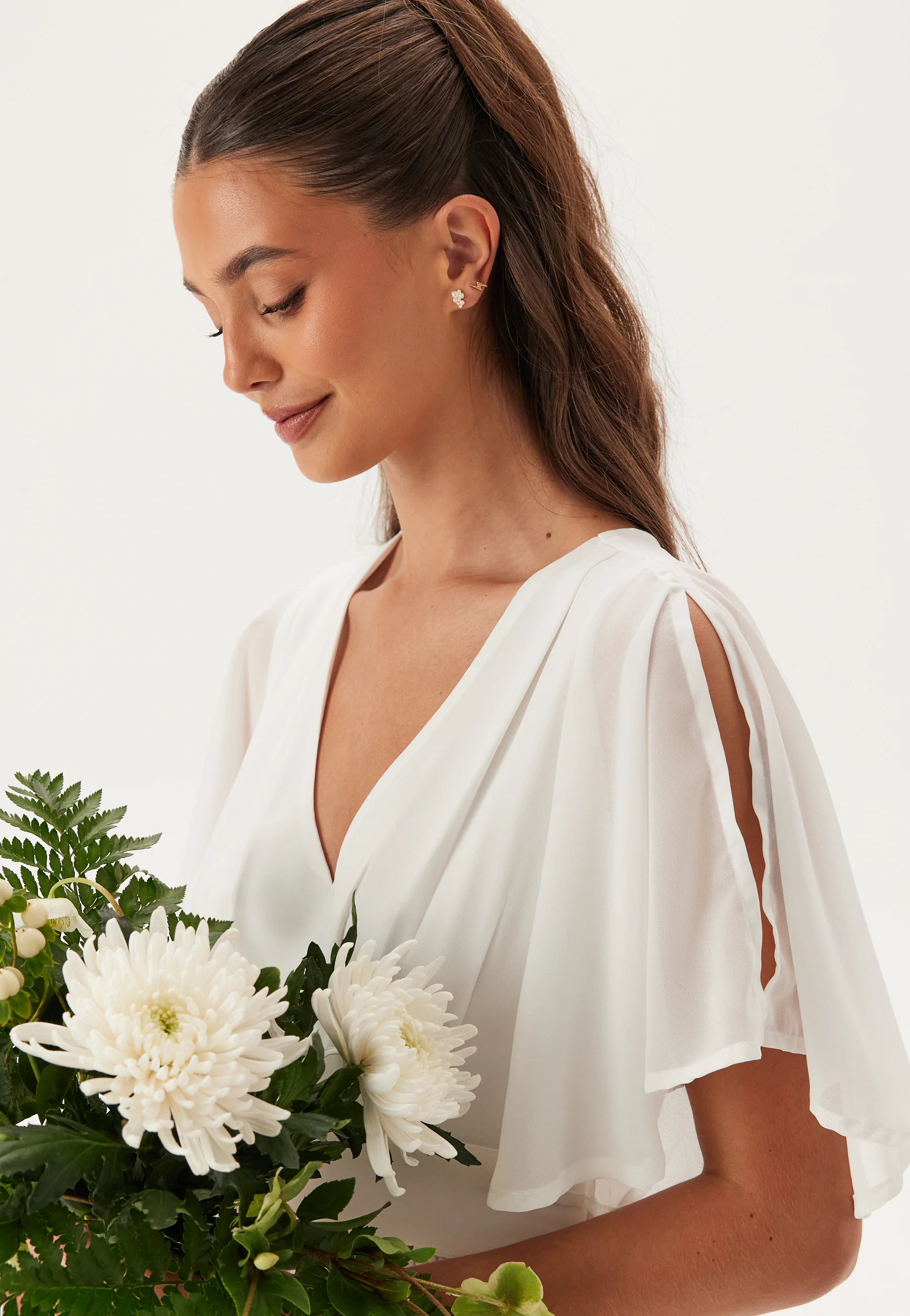 Butterfly Sleeve Chiffon Gown - Image 3