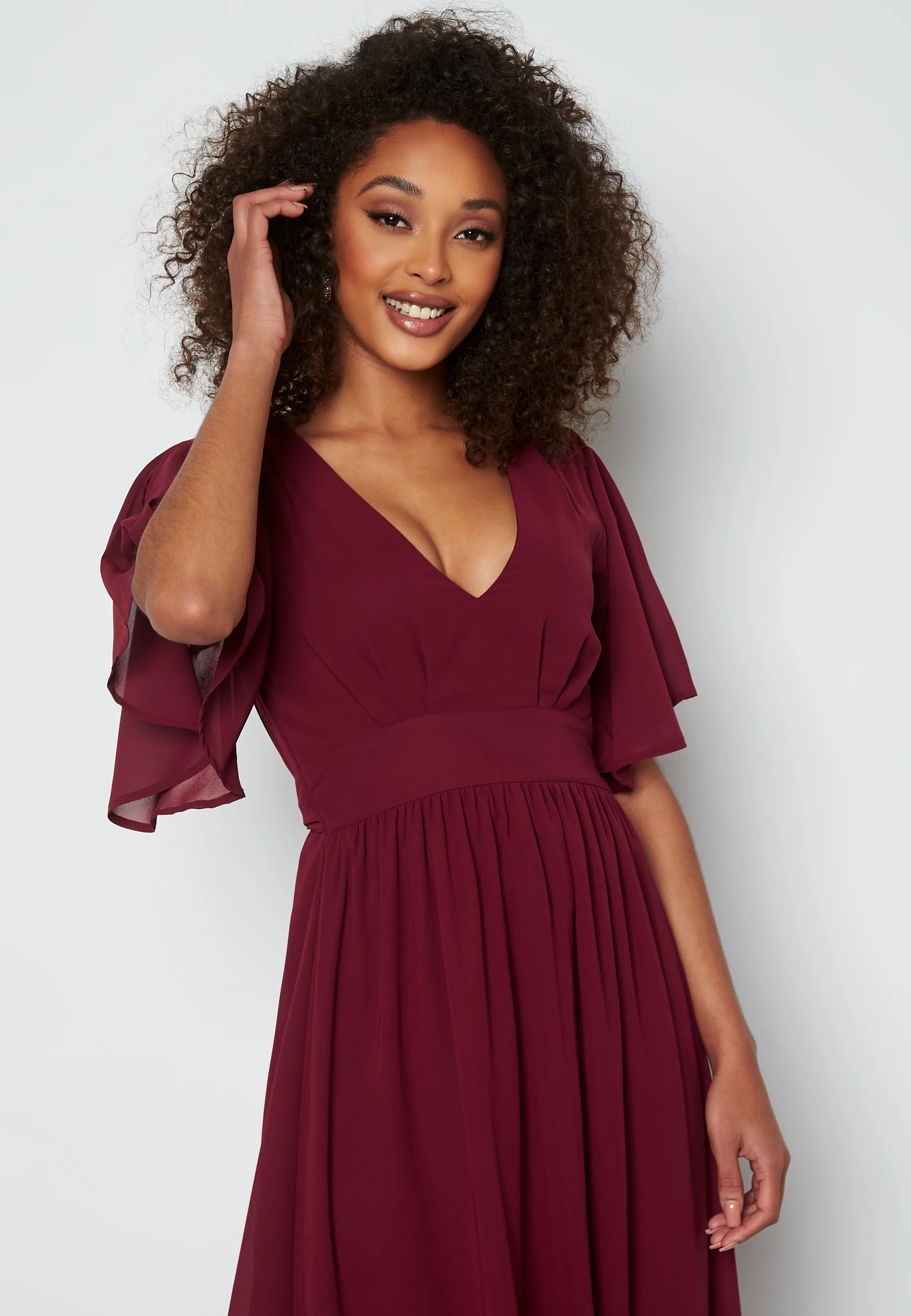 Butterfly Sleeve Chiffon Gown - Image 3