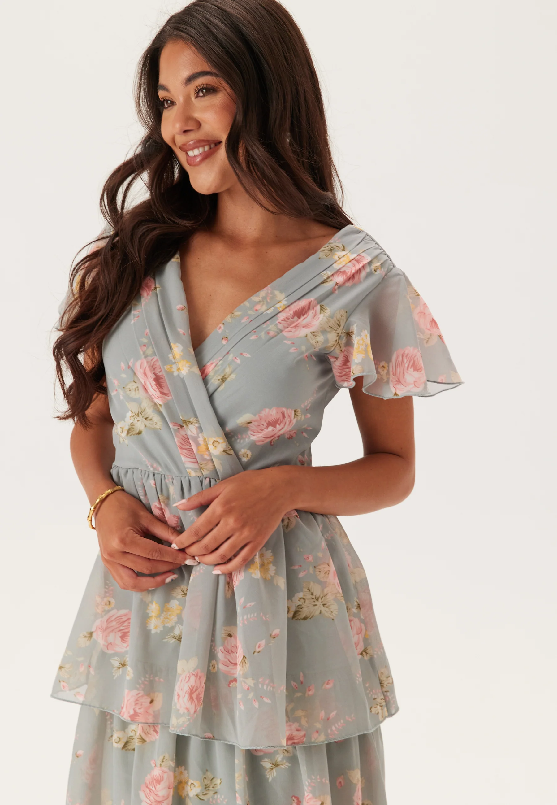 Butterfly Sleeve Flounce Dress - Image 2